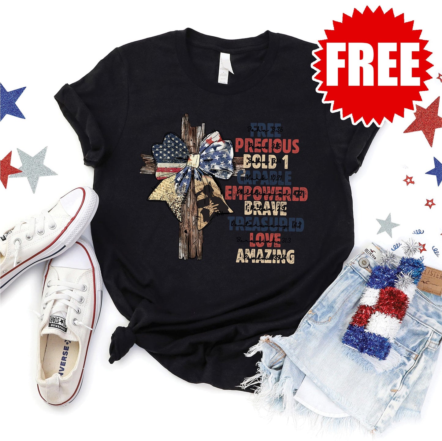 USA Cross Tee - Black - 0