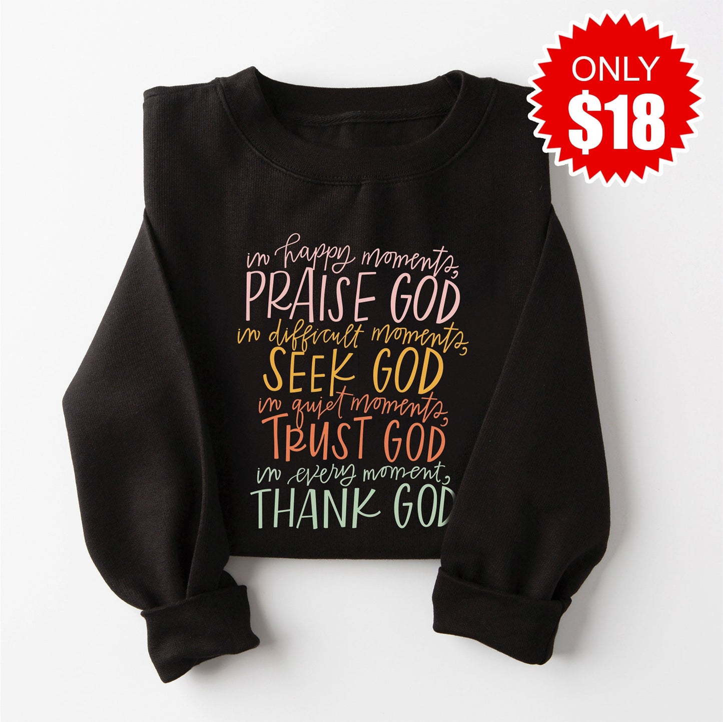 Thank God Sweatshirt - Black - 18