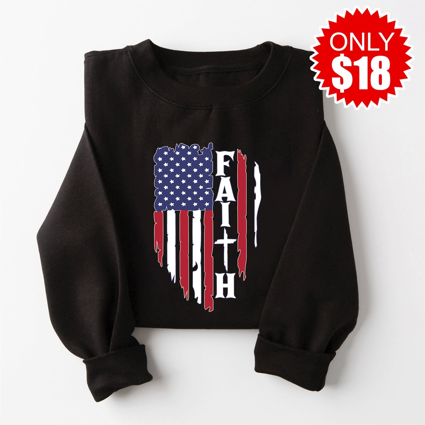 American Faith Crewneck Sweatshirt - Black