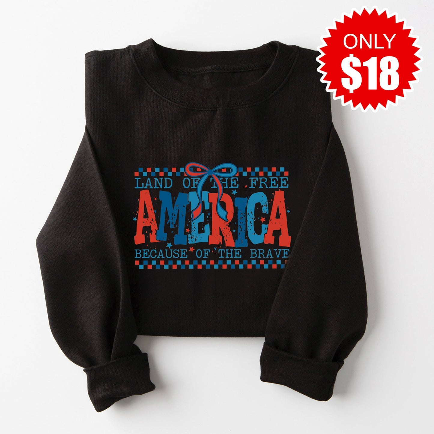 Land Of The Free Sweatshirt - Black - 18 Style001