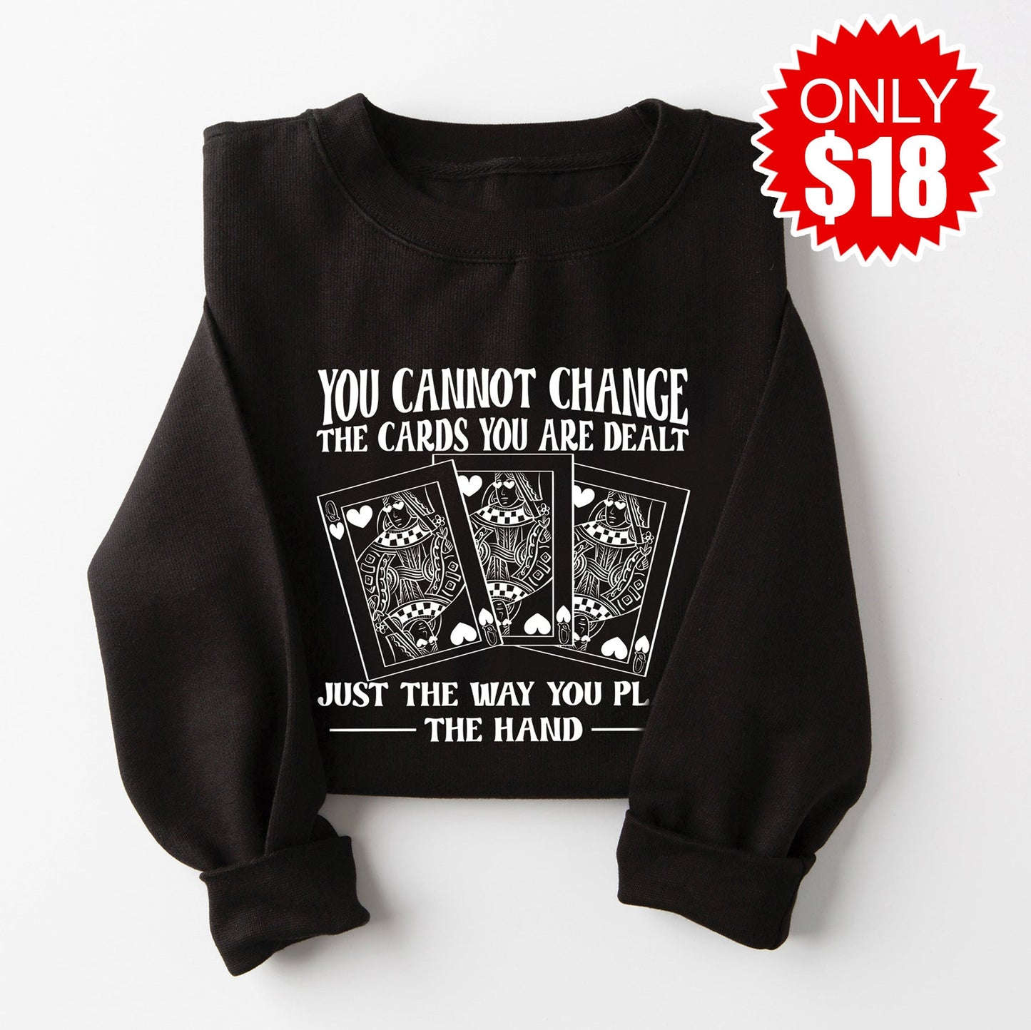 Play the Hand Crewneck Sweatshirt - Black