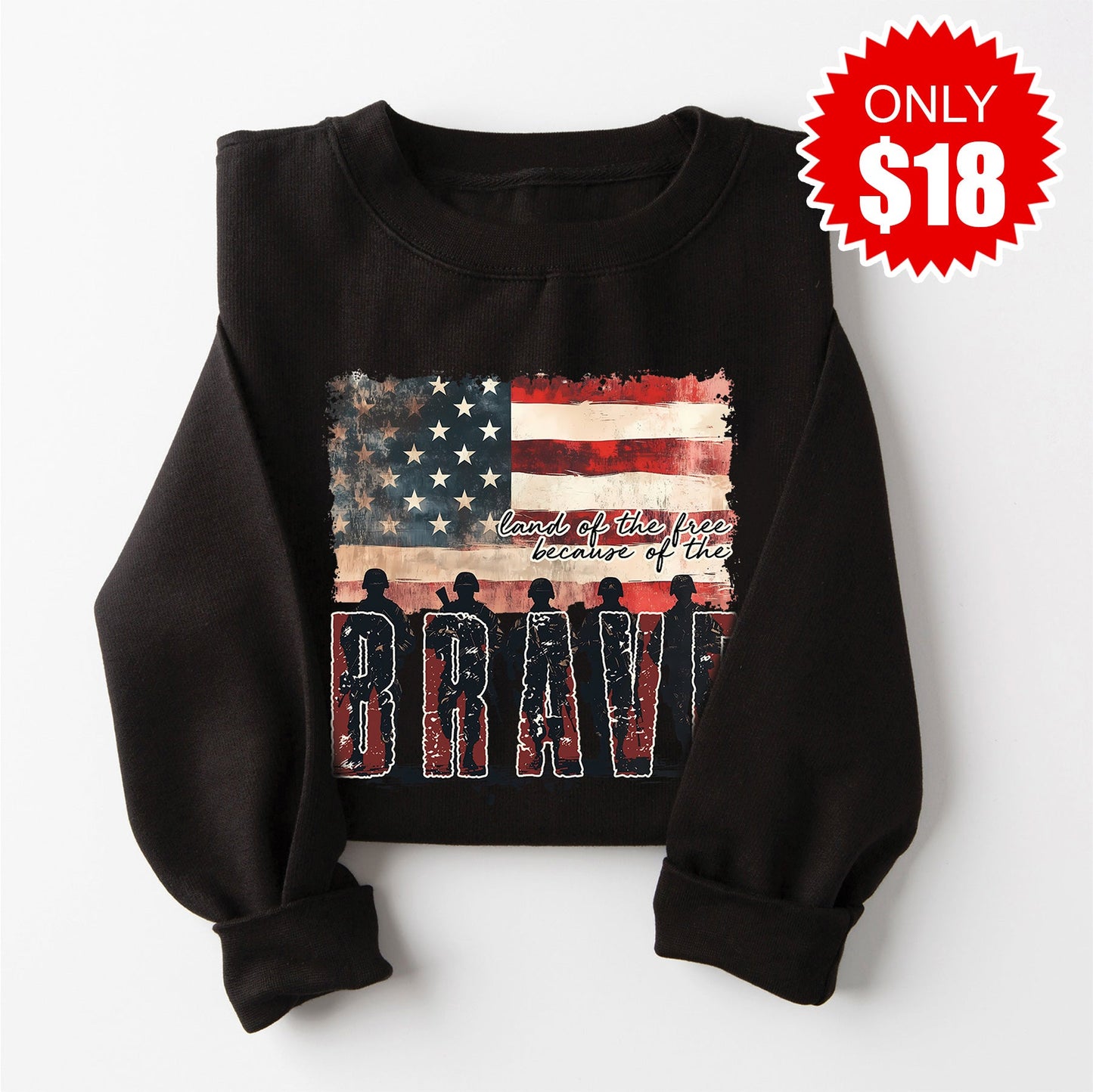Land Of The Free Sweatshirt - Black - 18