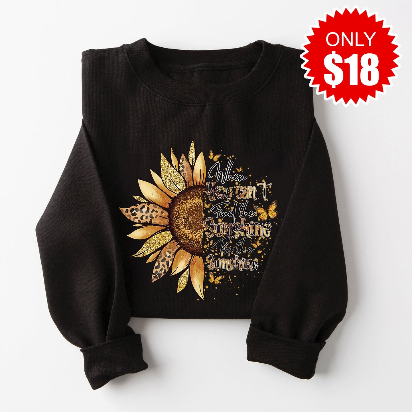Be the Sunshine Crewneck Sweatshirt - Black