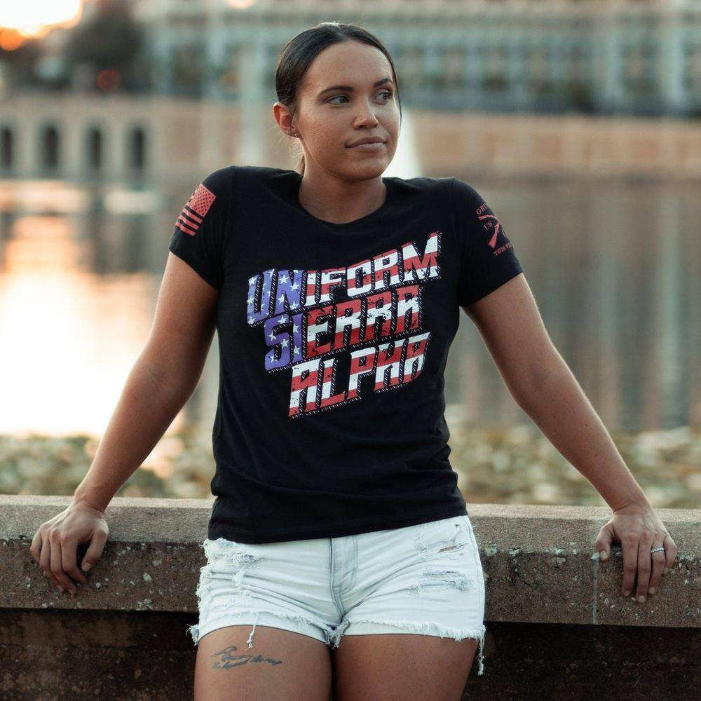 Women's USA Slim Fit T-Shirt - Black