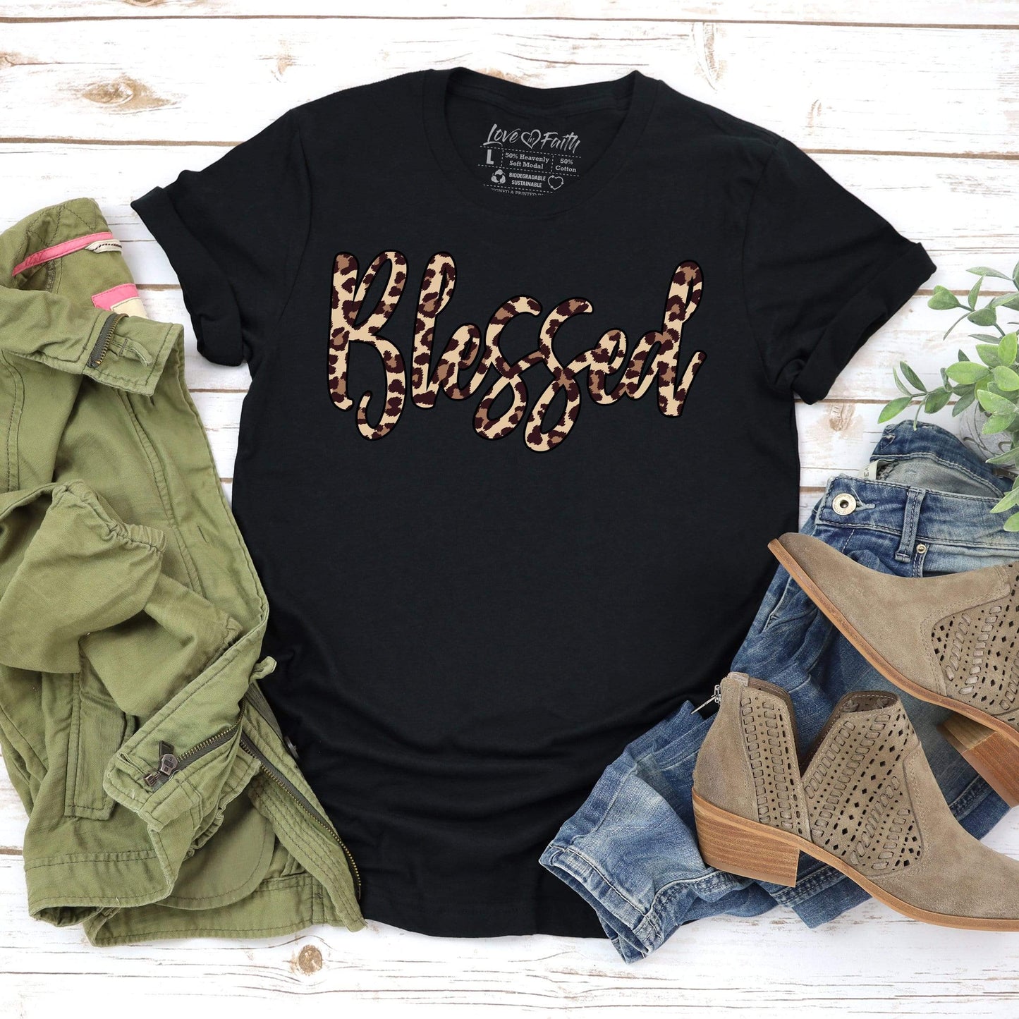 Blessed Leopard Tee Style001