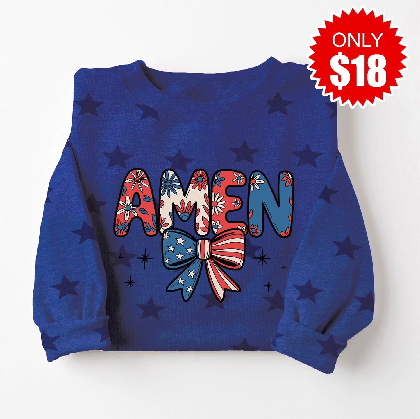 Amen Sweatshirt - Blue Star Print - 18