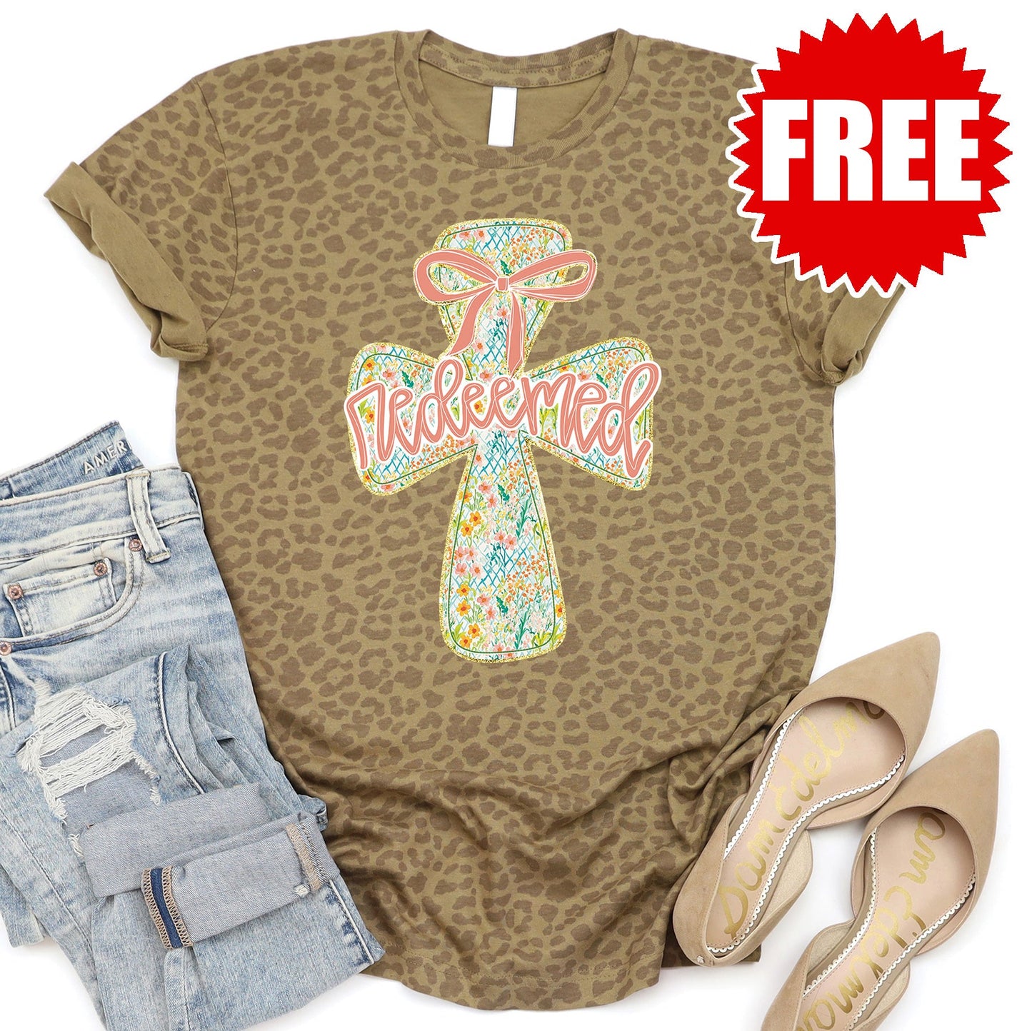 Redeemed Tee - Brown Leopard Style001