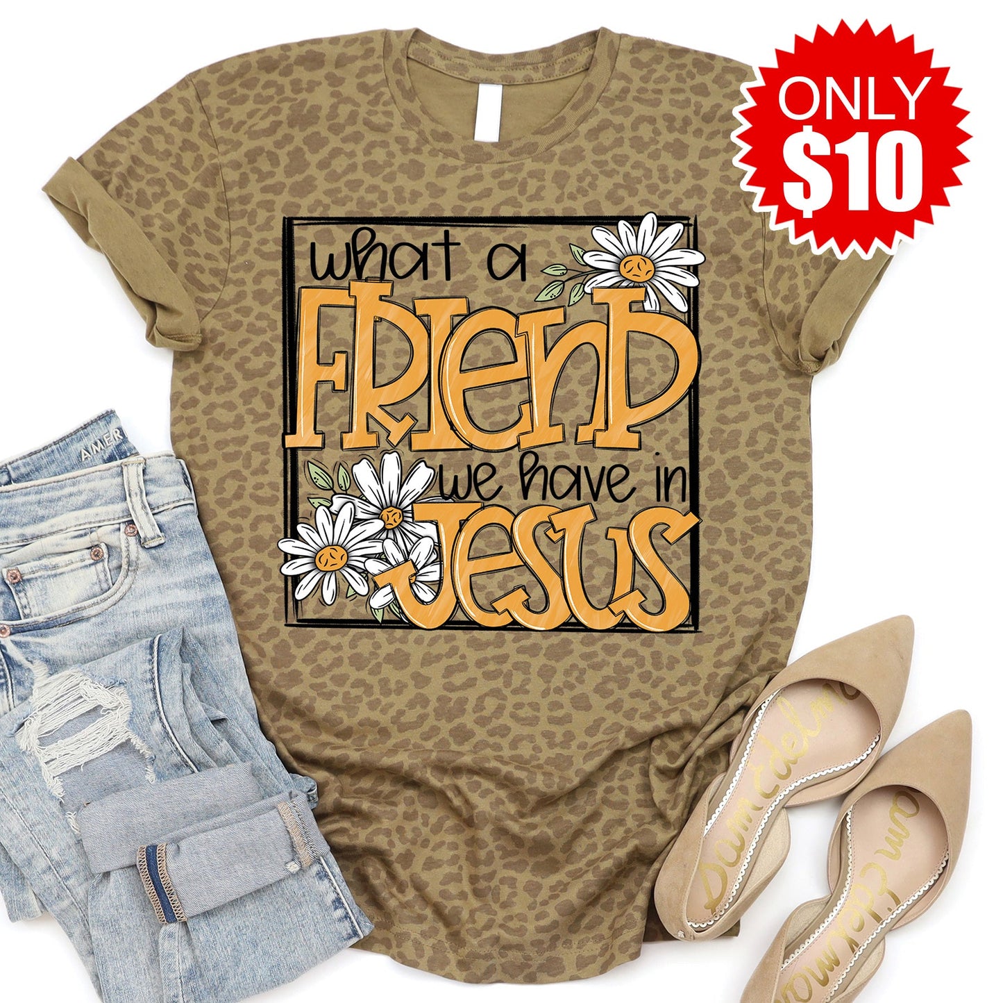 What A Friend Tee - Brown Leopard