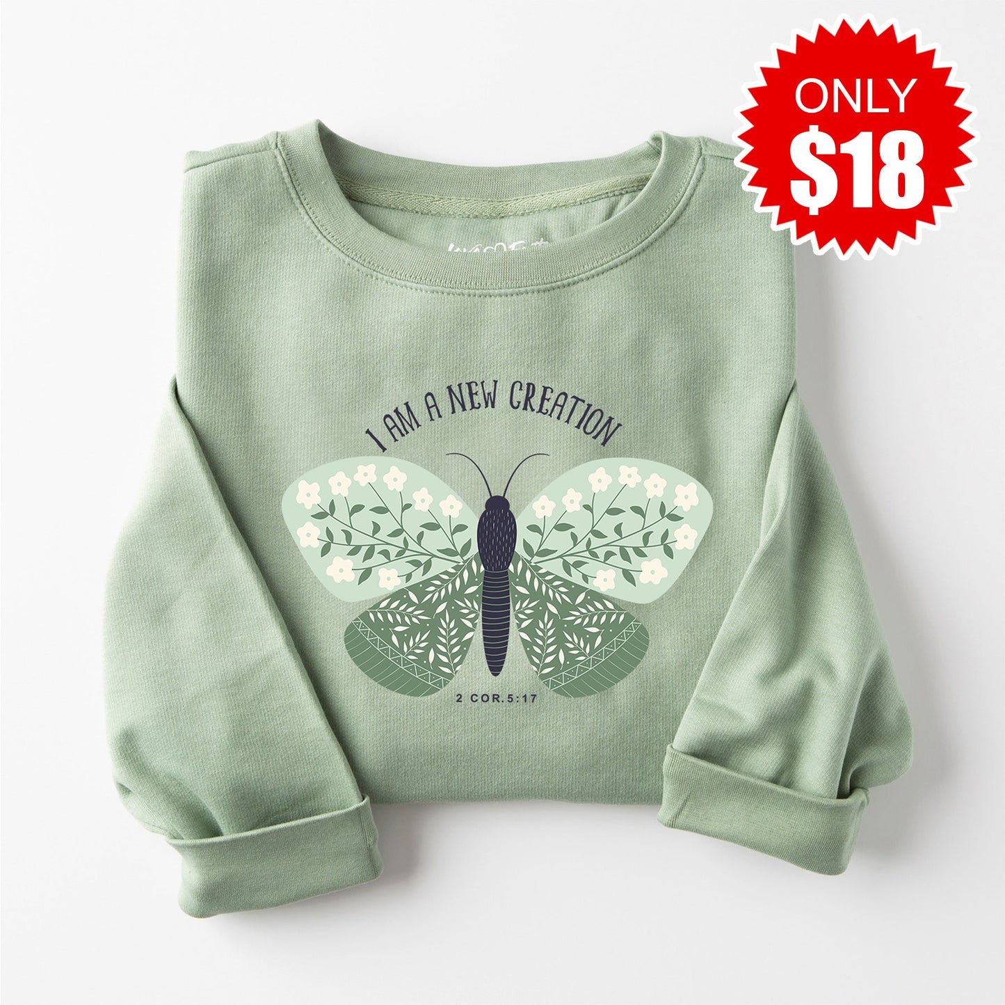 New Creation Sweatshirt - Heather Sage - 18