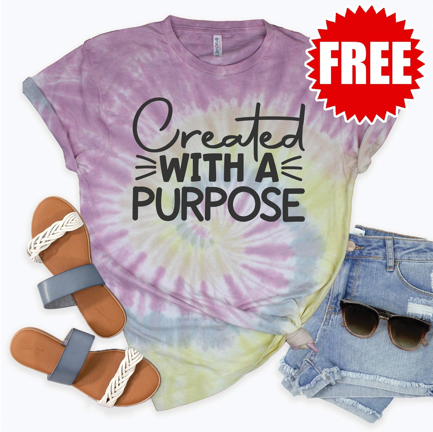 Created With A Purpose Tee - Desert Rose Tie Dye - 0