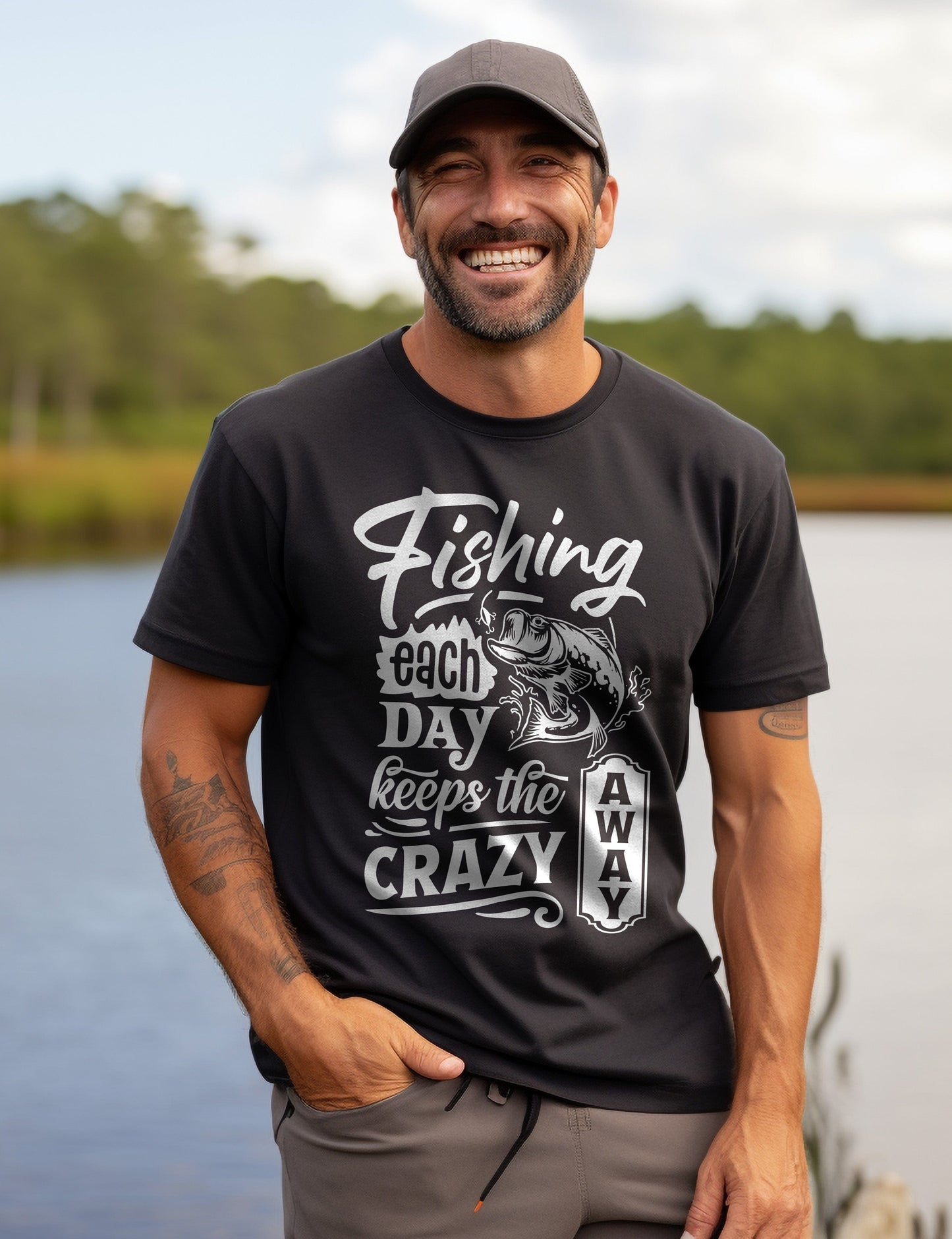 Fishing Each Day Reel in T-Shirt