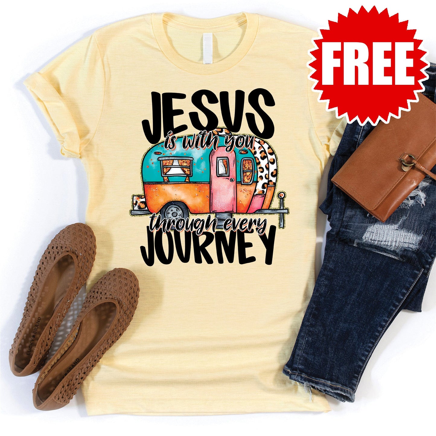 Jesus is With You Tee - Heather French Vanilla - 0