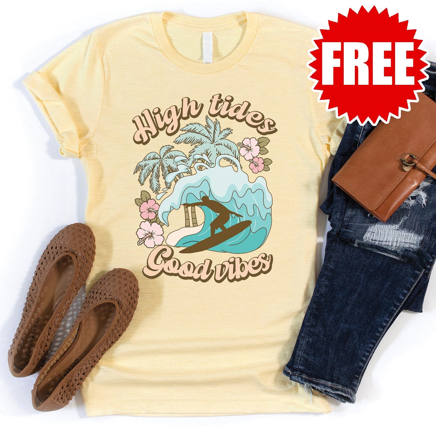 High Tides Tee - Heather French Vanilla - 0