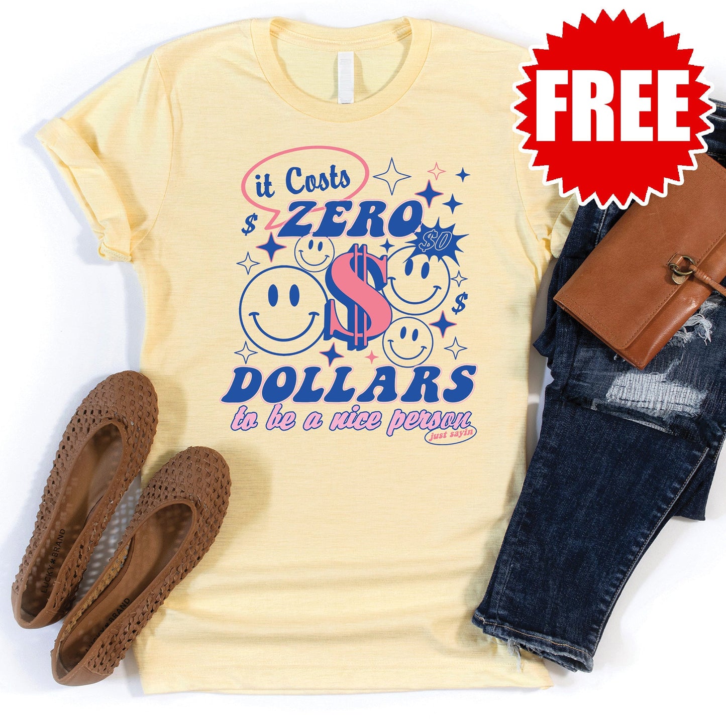 Costs Zero Tee - Heather French Vanilla - 0