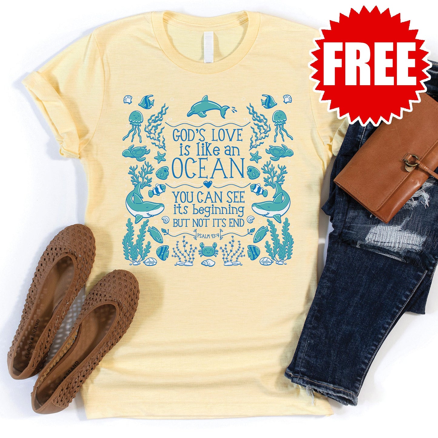 Ocean Sized Love Tee - Heather French Vanilla - 0