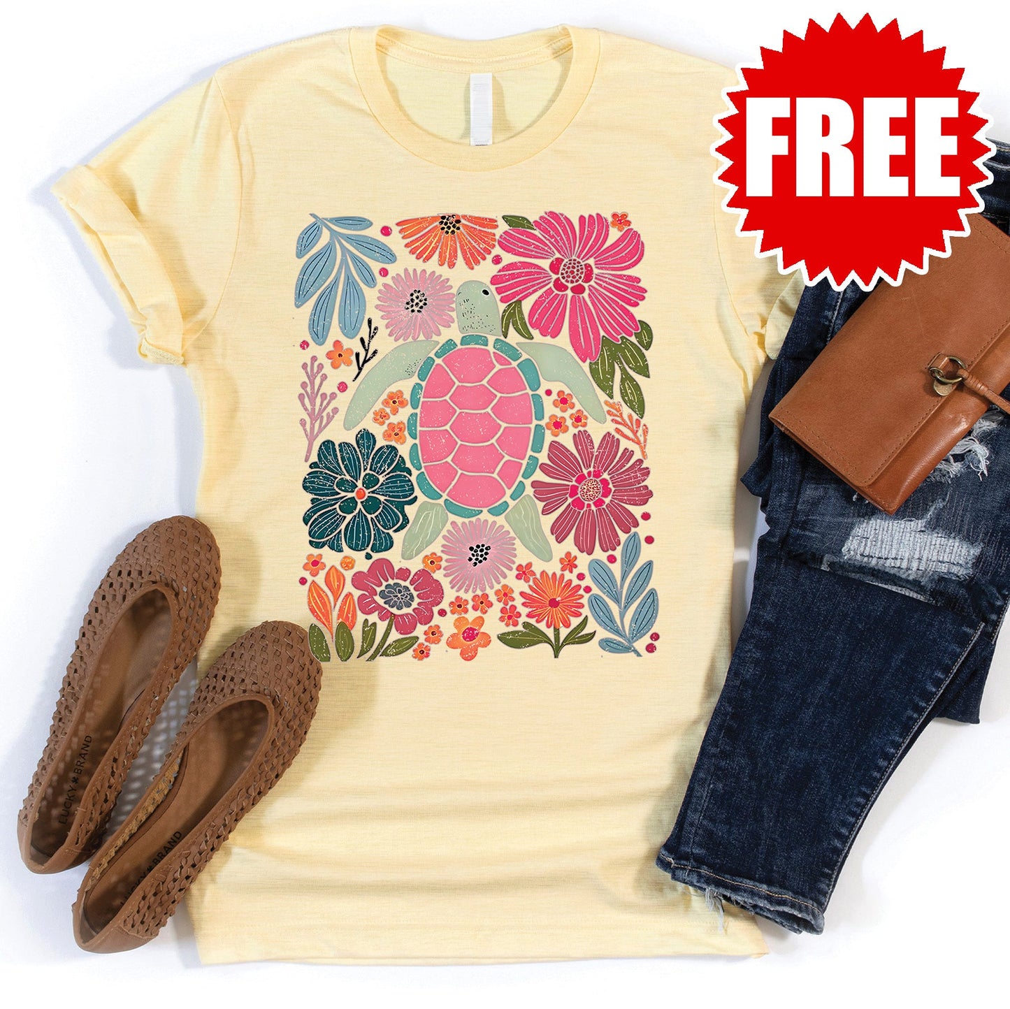 Turtle Tee - Heather French Vanilla - 0