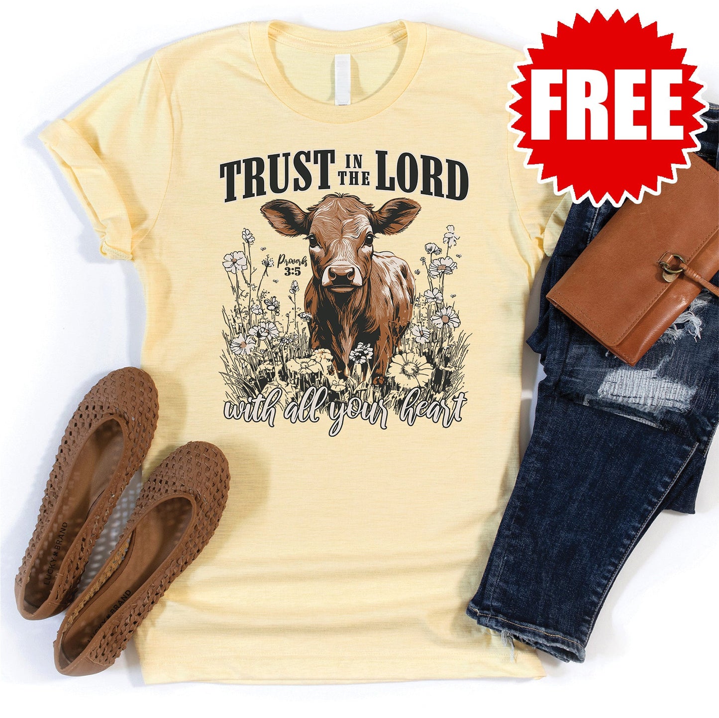 Trust Calf Tee - Heather French Vanilla - 0
