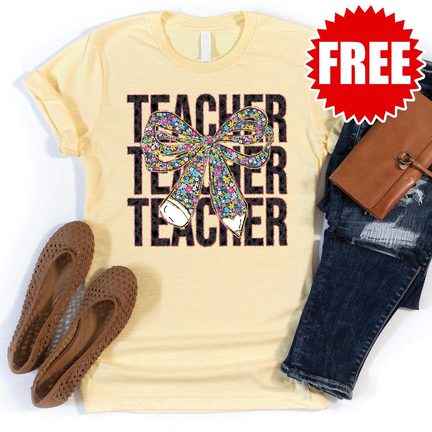 Teacher Tee - Heather French Vanilla - 0