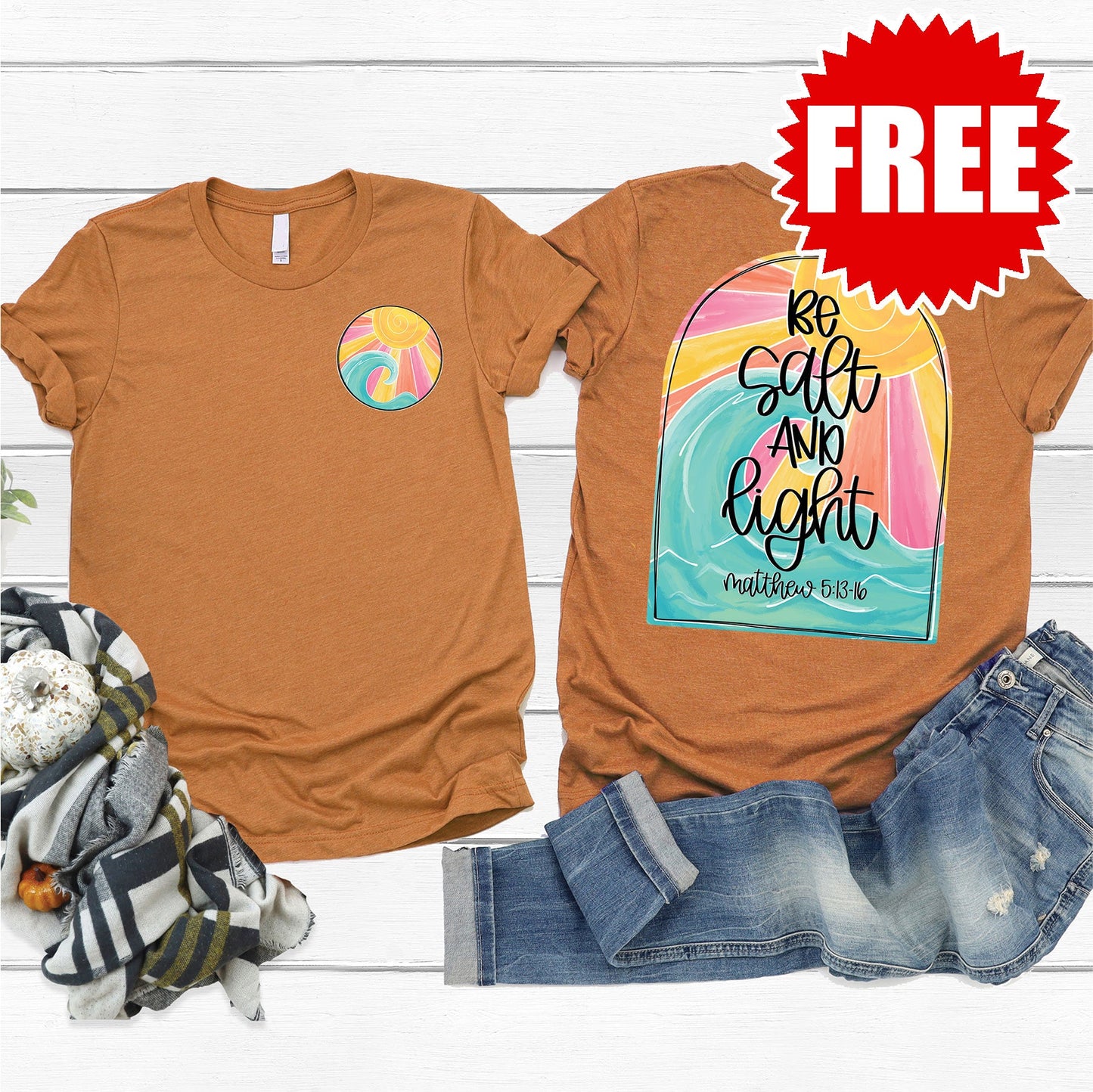 Salt and Light Tee - Heather Autumn - 0