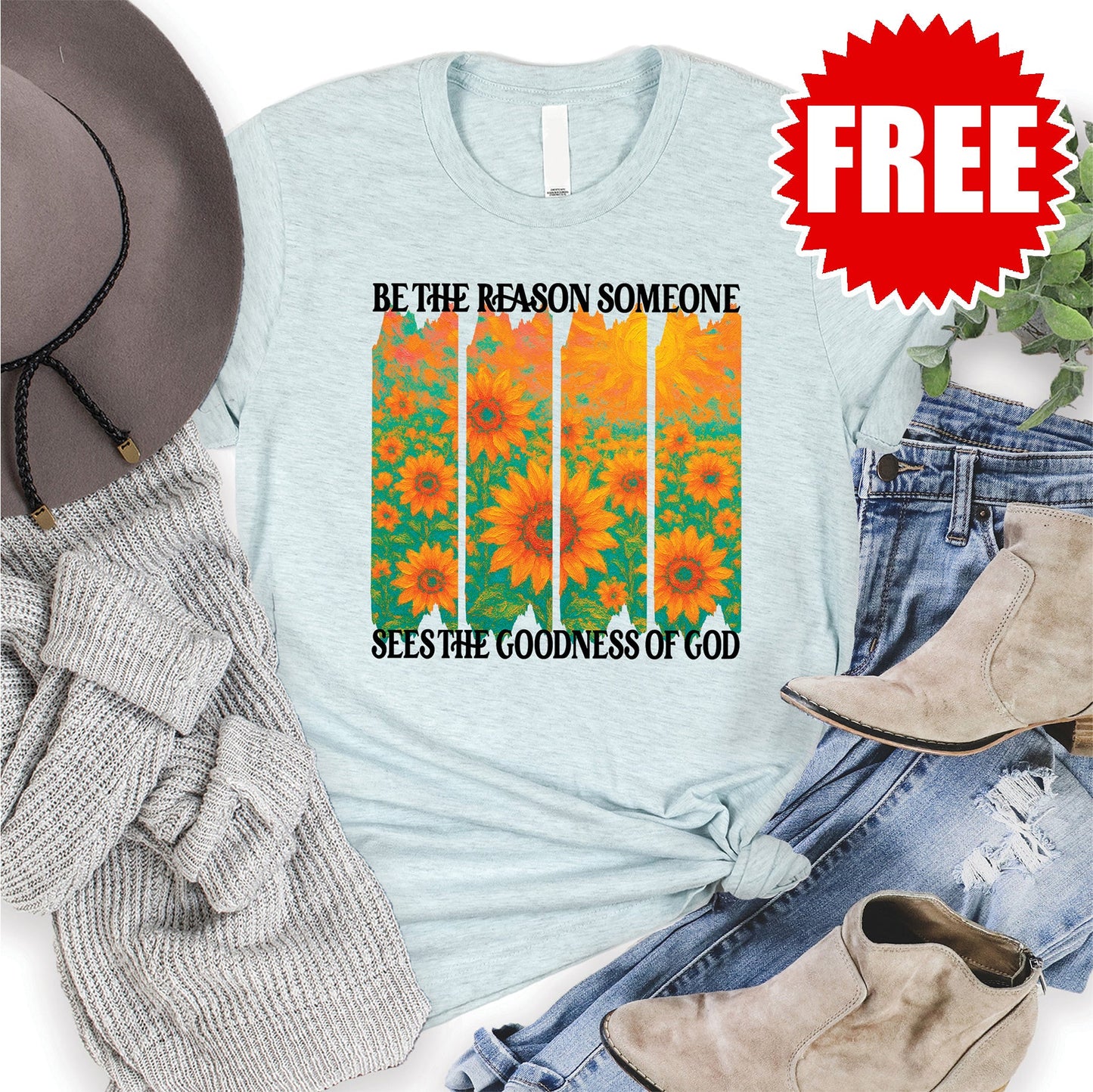Be The Reason Tee - Heather Ice Blue - 0