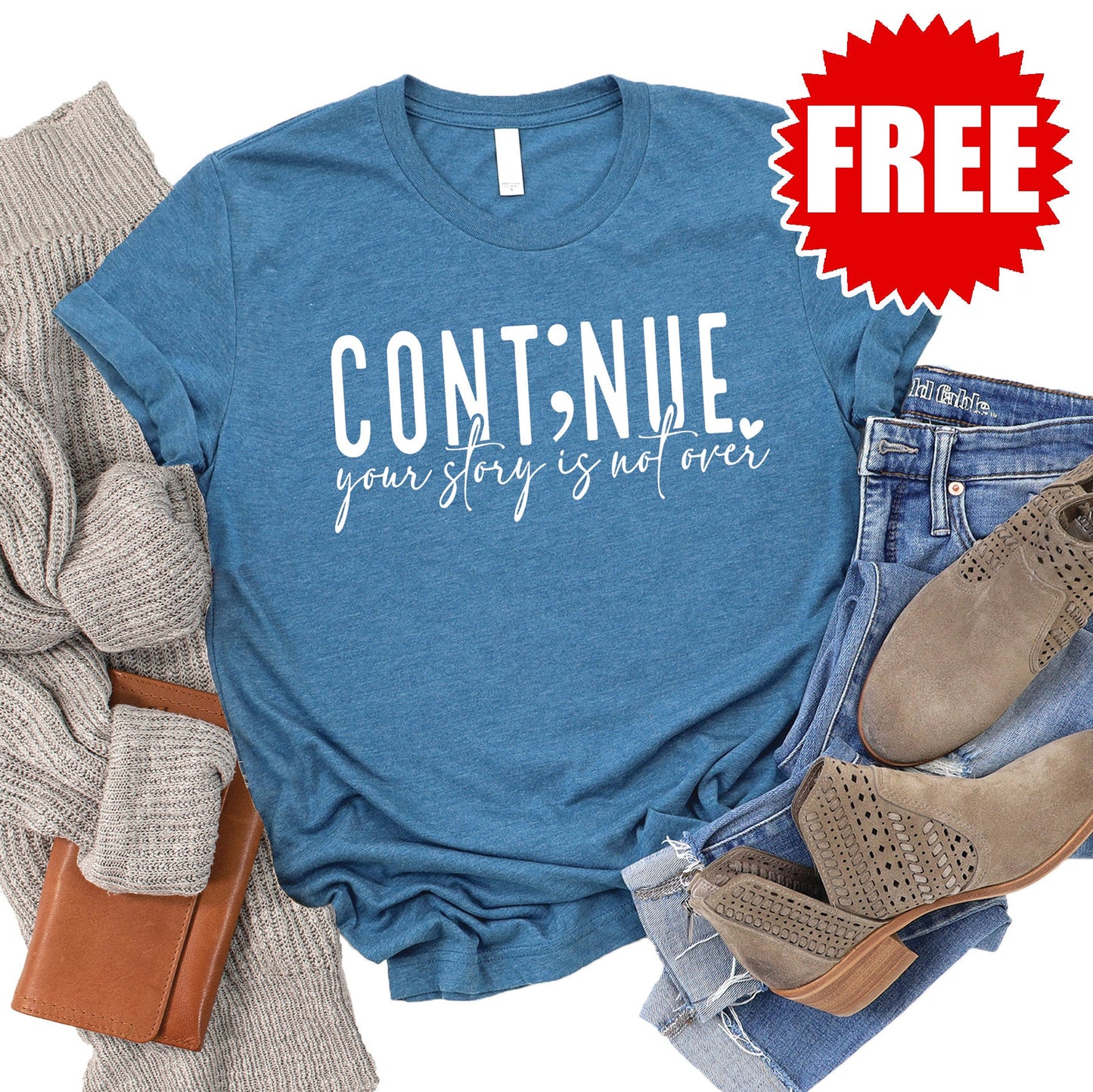 Continue Tee - Heather Deep Teal - 0
