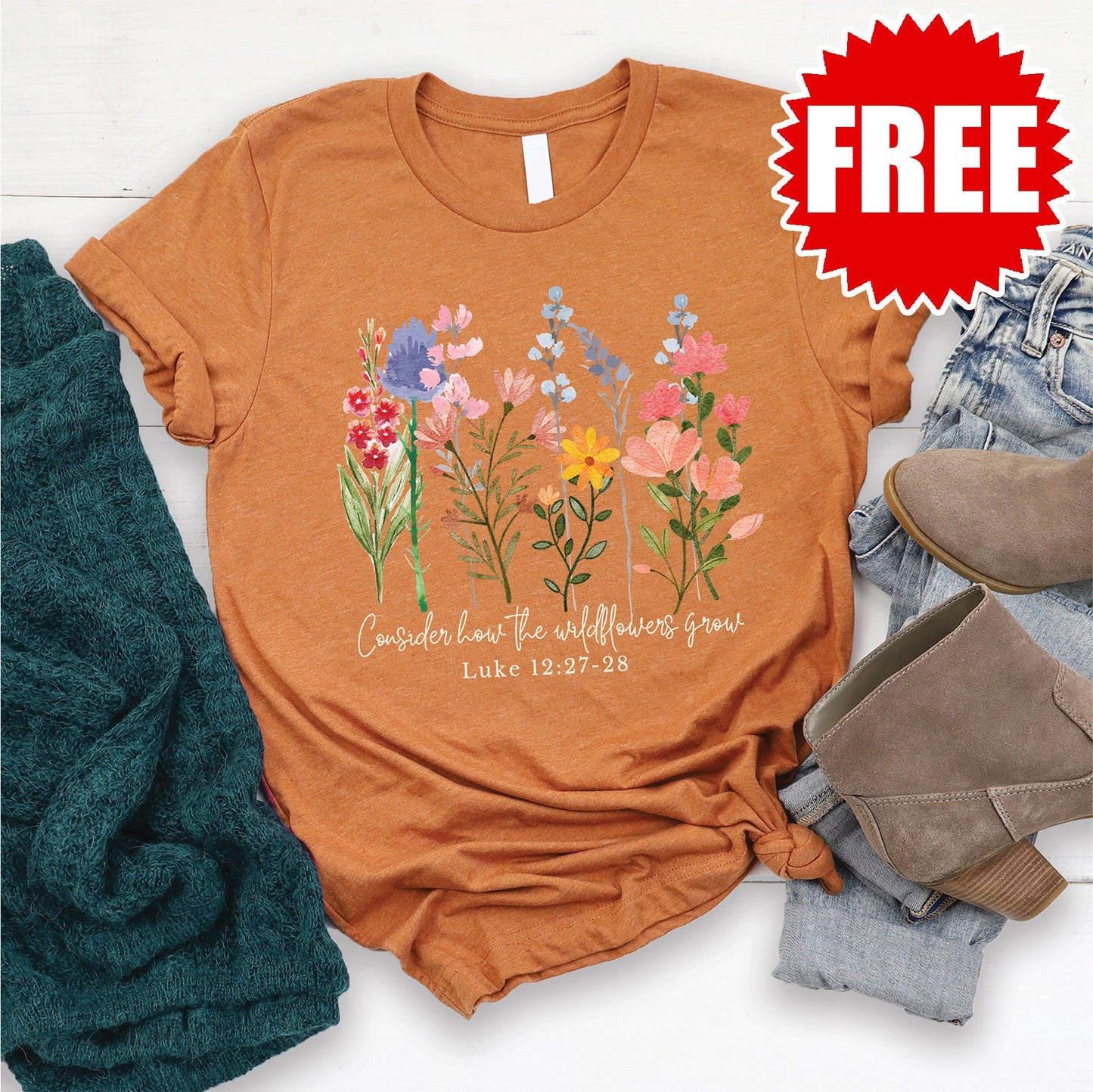 Wild Flowers Grow Tee - Heather Autumn - 0