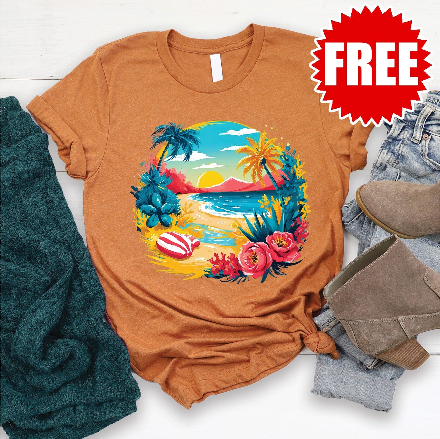 Sunset Tee - Heather Autumn - 0