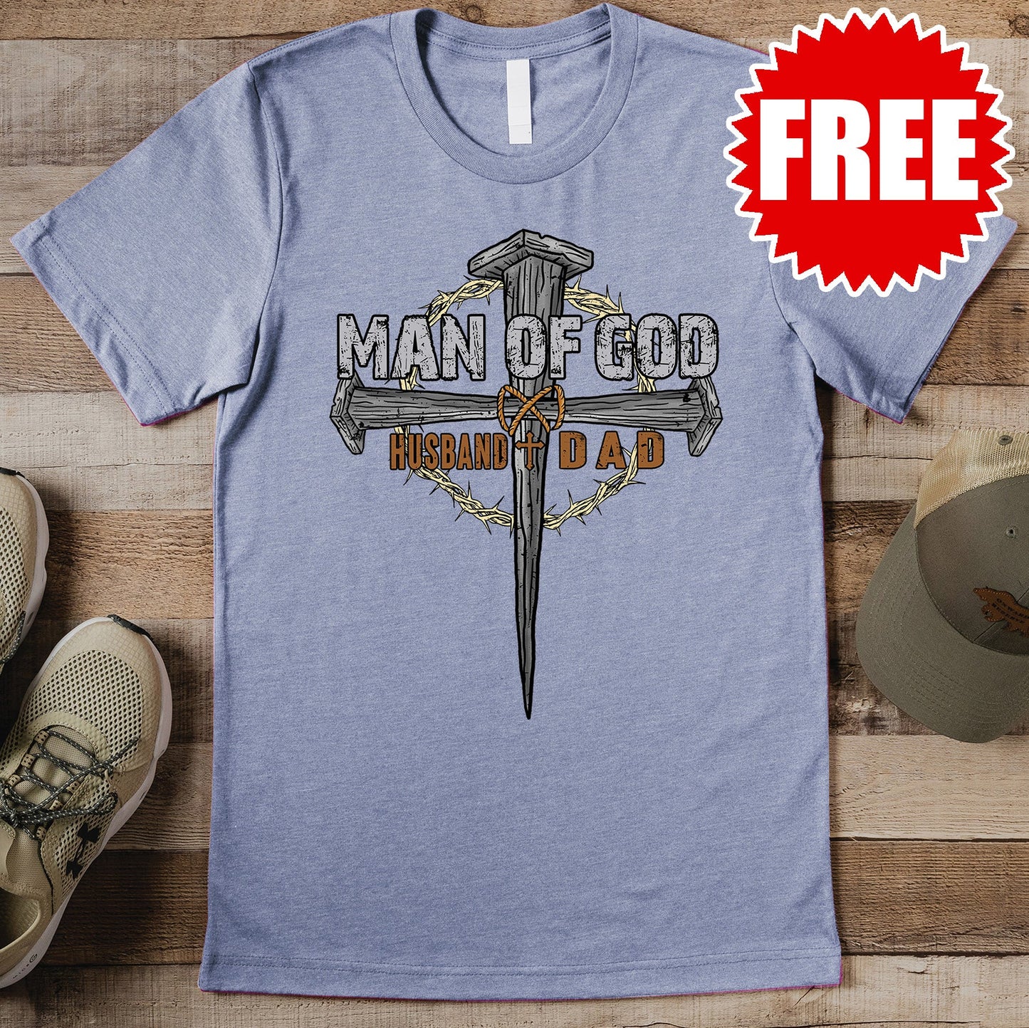 Man of God Tee - Heather Lavender Blue - 0