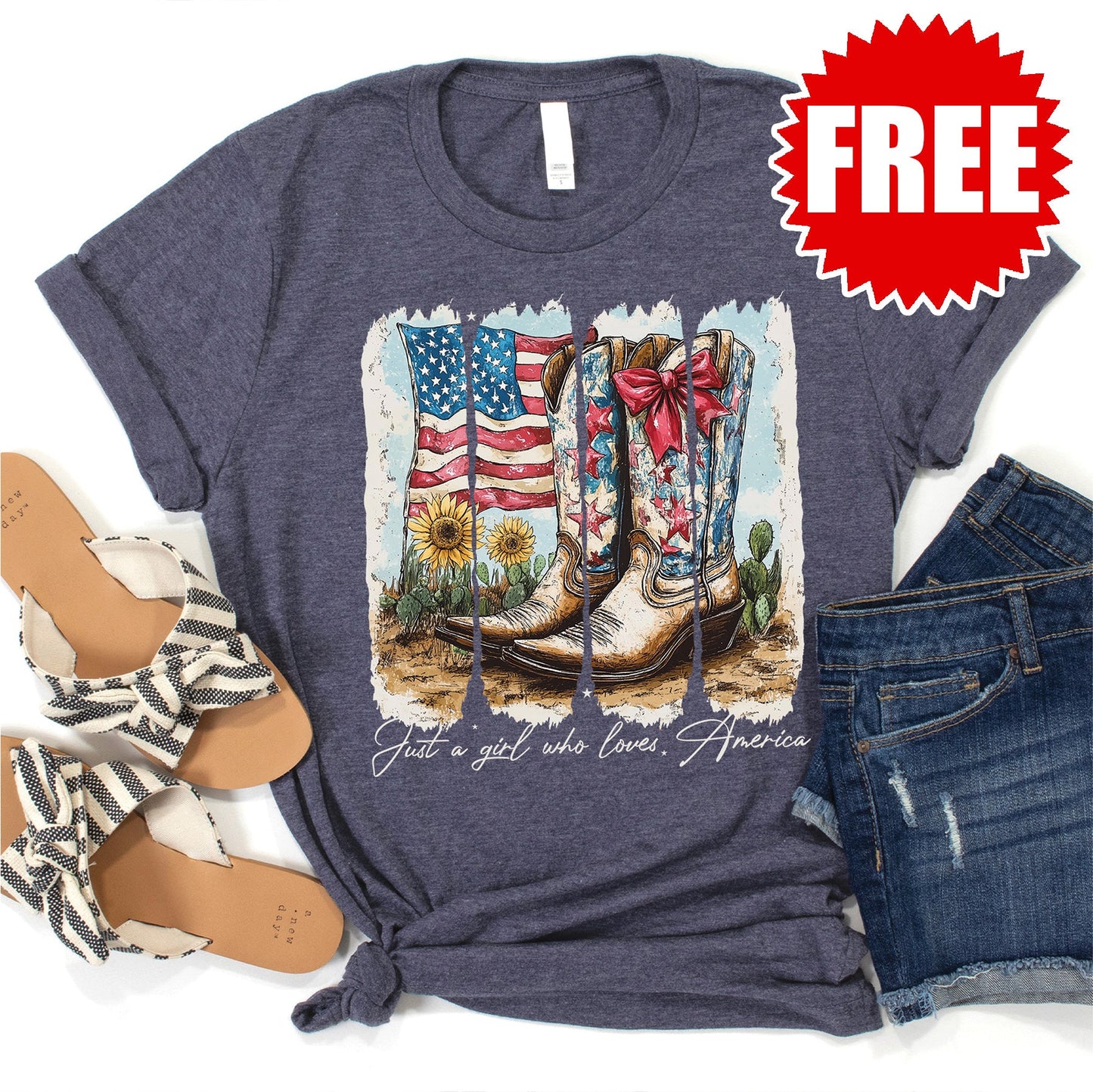 Boots Tee - Heather Blue Onyx - 0