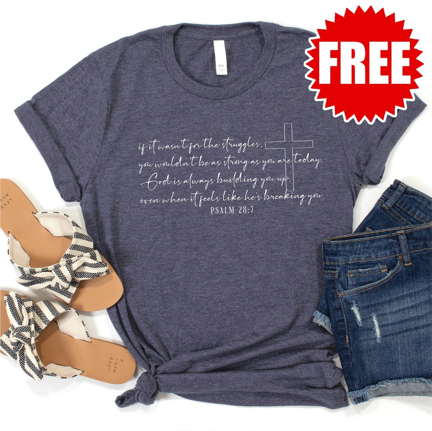 Struggles Tee - Heather Blue Onyx - 0