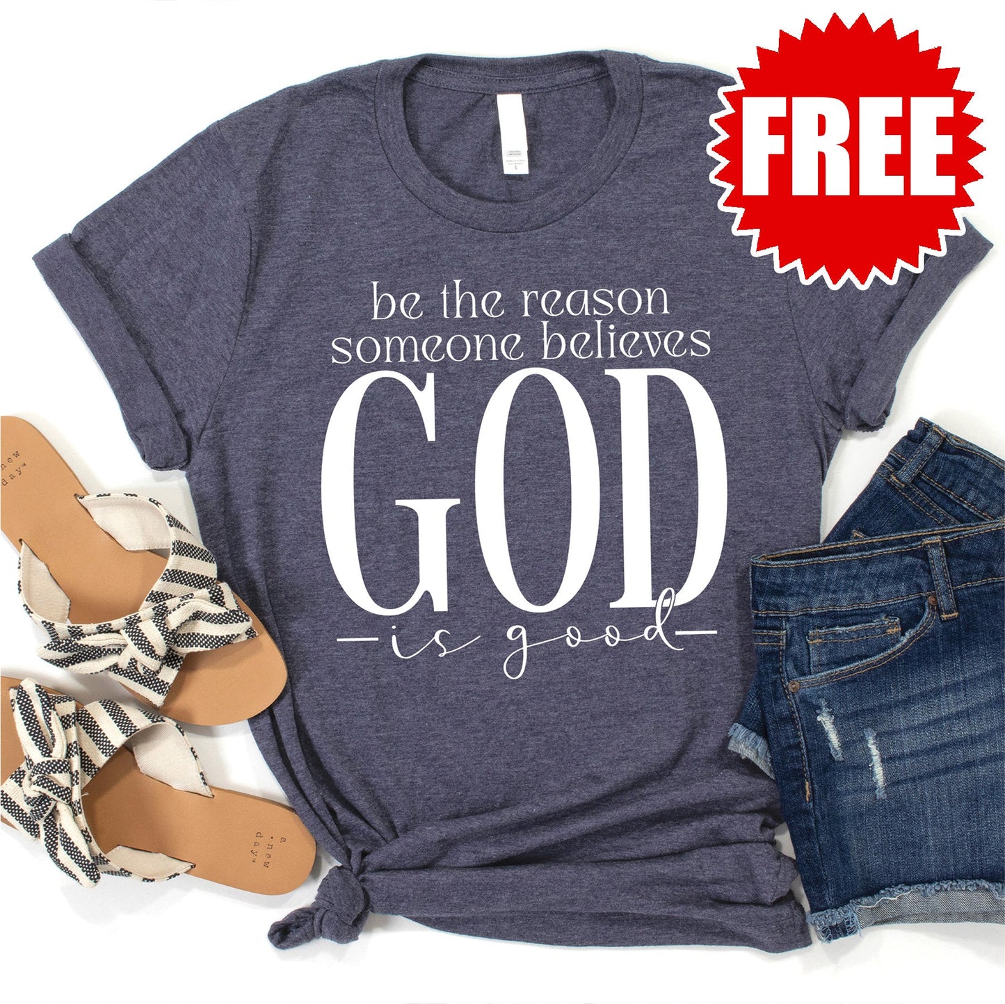 Be The Reason Tee - Heather Blue Onyx - 0 Style001