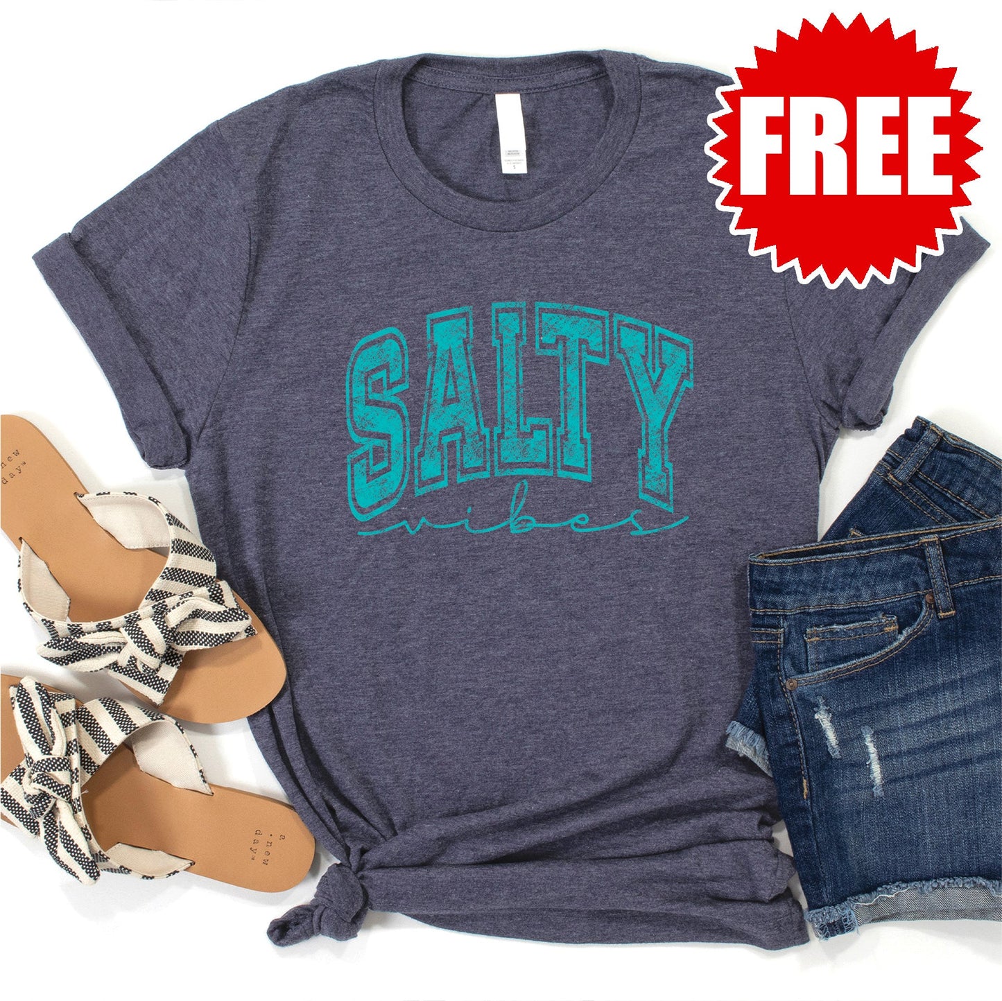 Salty Tee - Heather Blue Onyx - 0