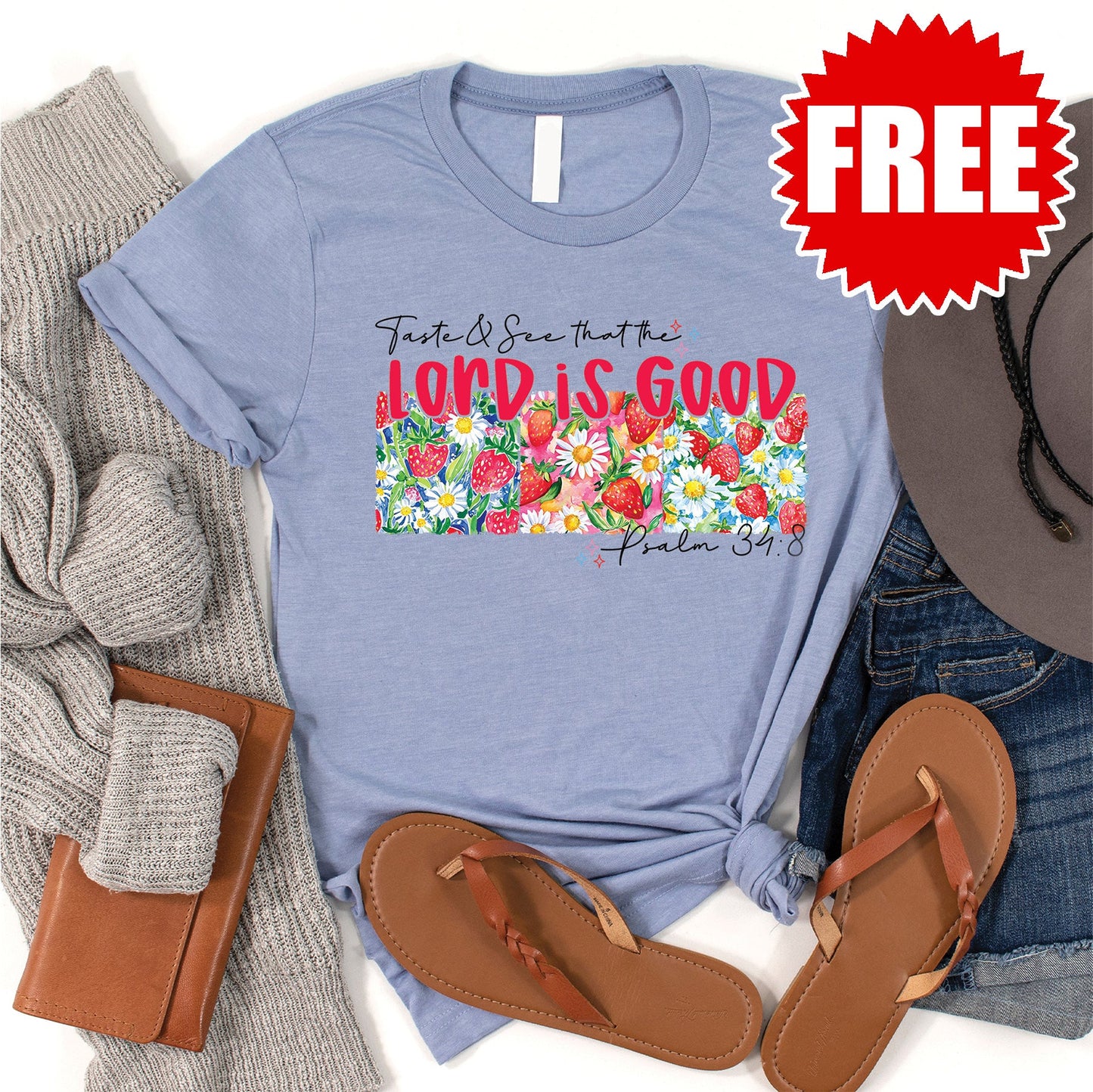Lord is Good Tee - Heather Blue - 0