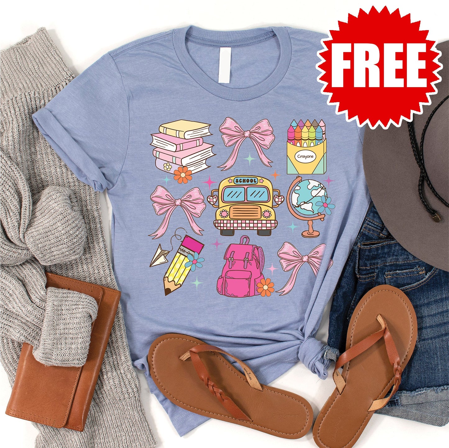 Teacher Life Tee - Heather Blue - 0