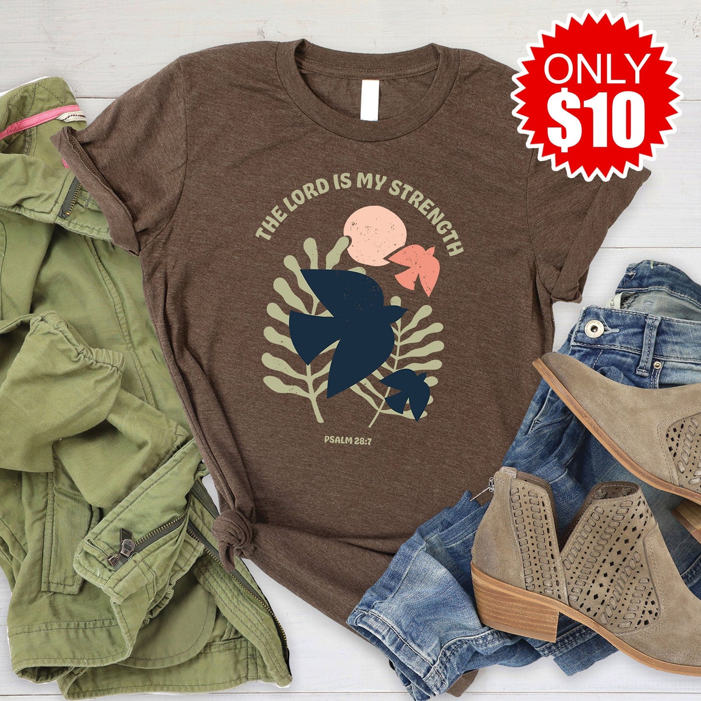 The Lord Is My Strength Tee - Heather Brown