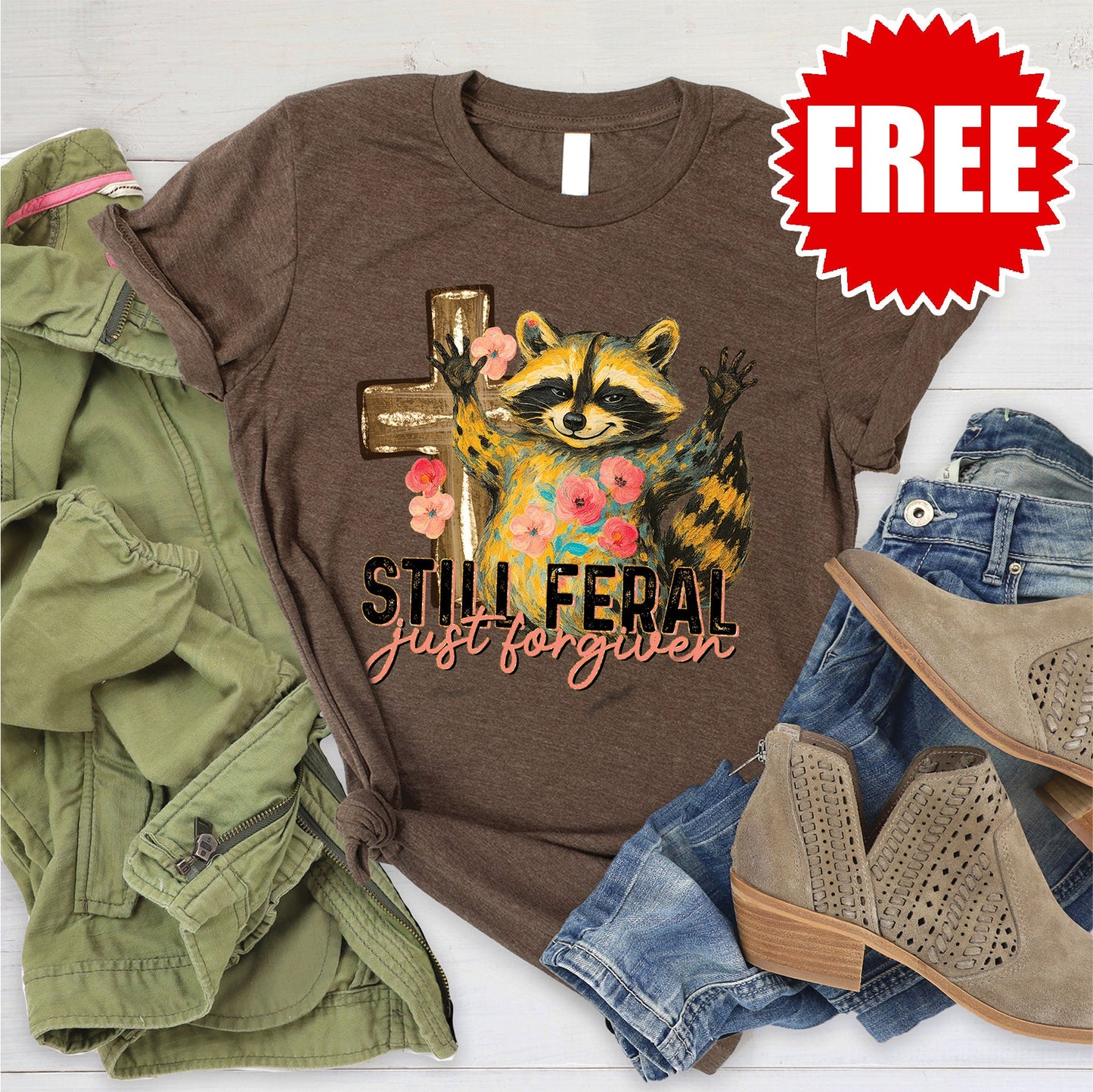 Still Feral Tee - Heather Brown - 0