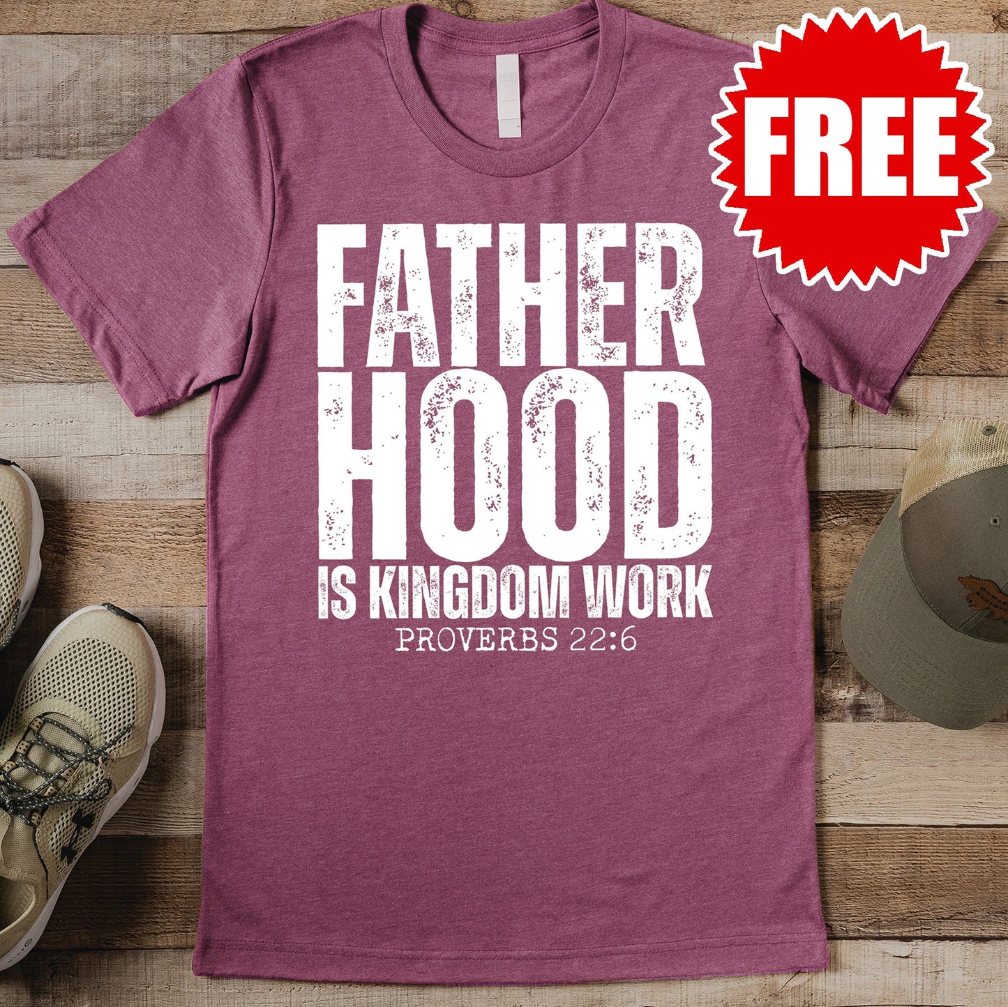 Fatherhood Tee - Heather Burgundy - 0