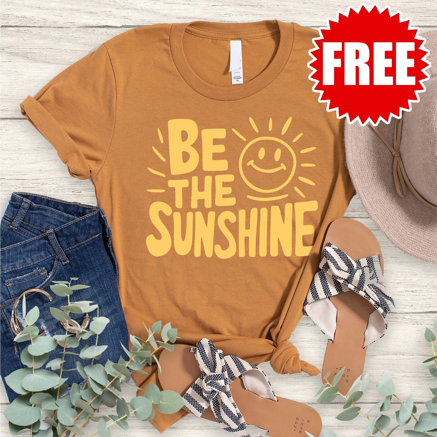 Be the Sunshine Tee - Heather Burnt Apricot - 0