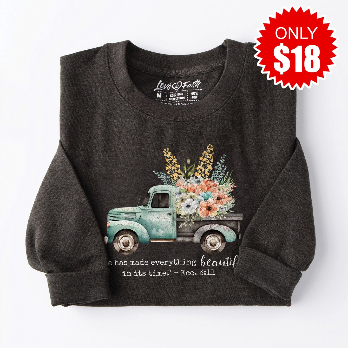 Beautiful In Its Time Sweatshirt - Heather Charcoal - 18
