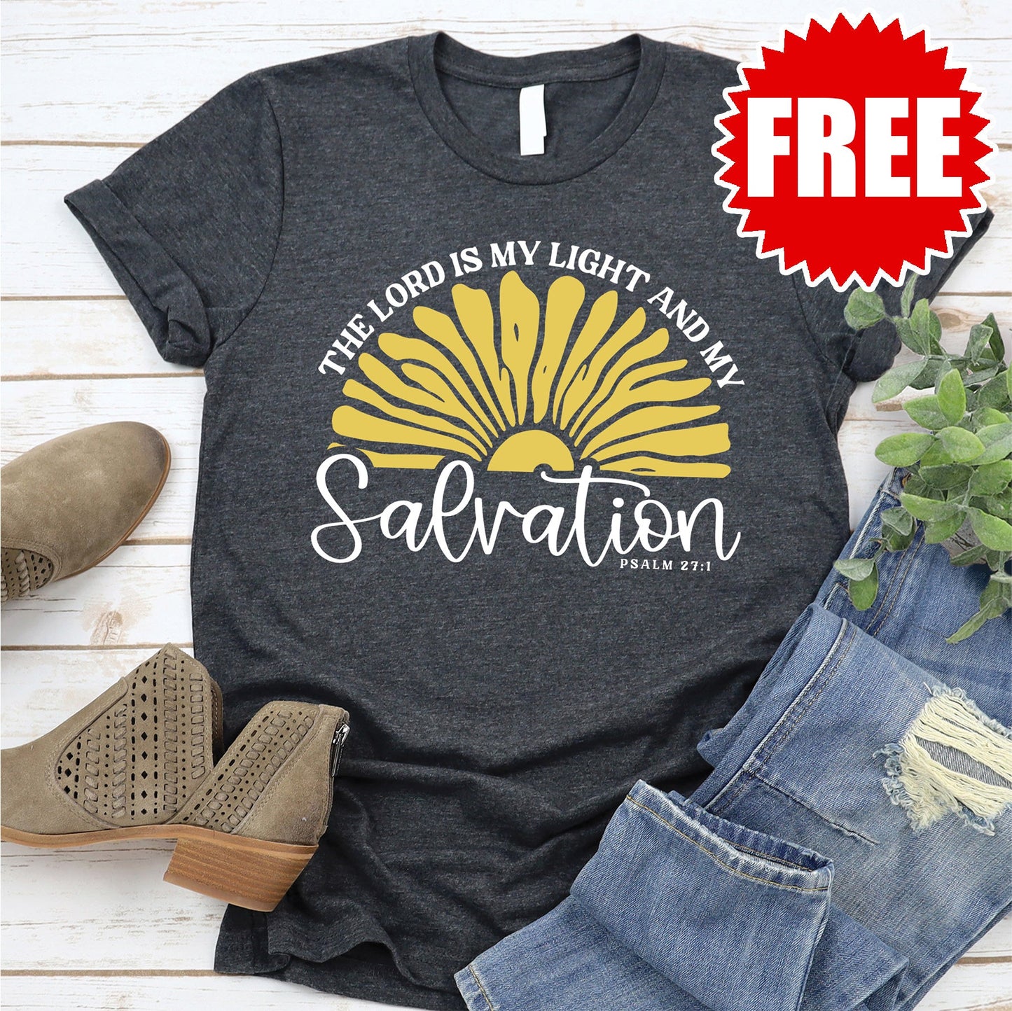 Light and Salvation Tee - Heather Charcoal - 0