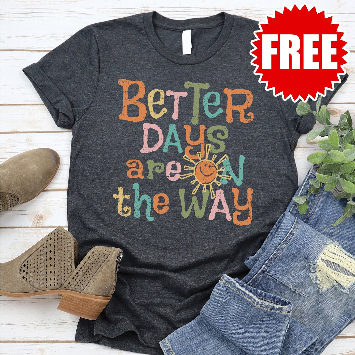 Better Days Tee - Heather Charcoal - 0