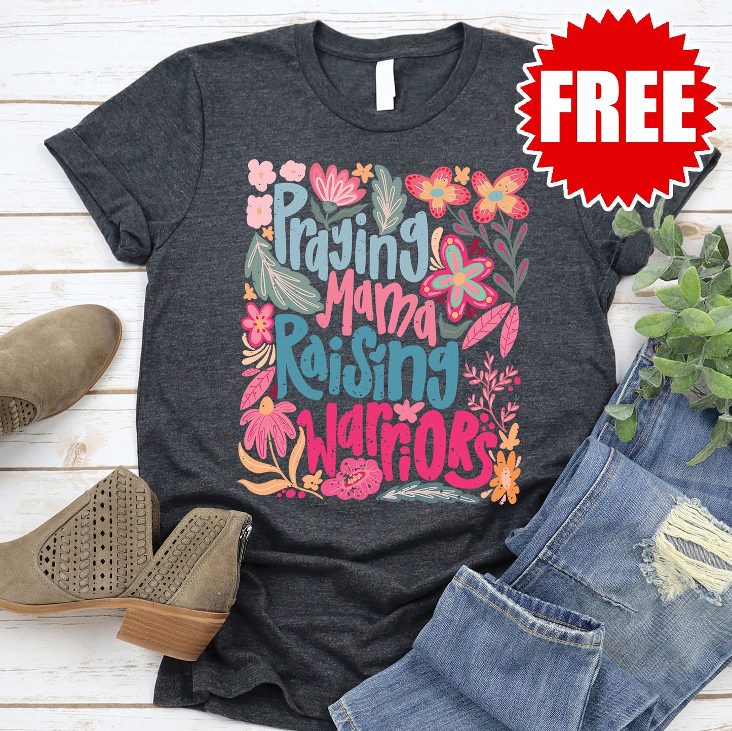 Raising Warriors Tee - Heather Charcoal - FREE