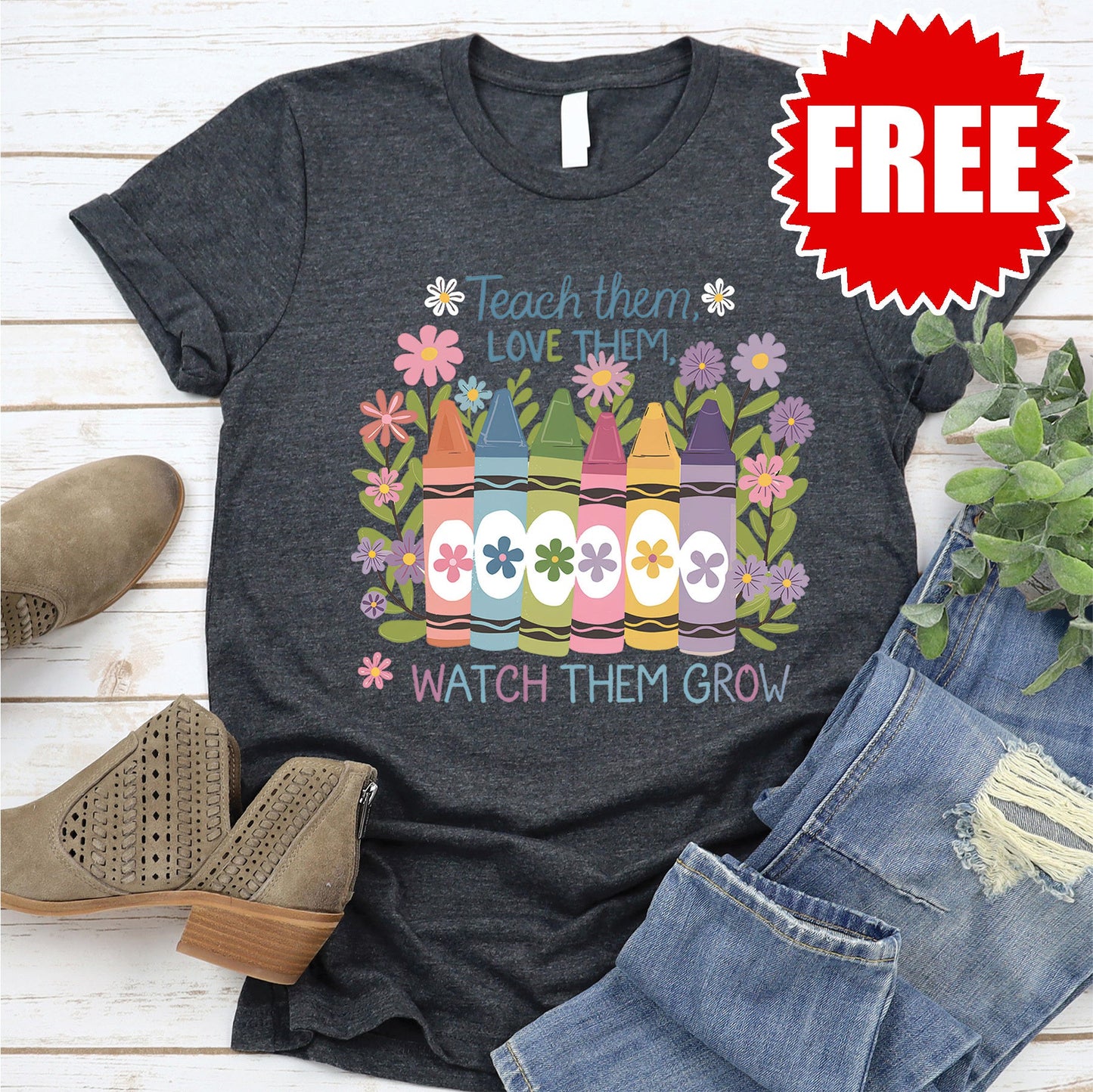 Teach Them Tee - Heather Charcoal - 0