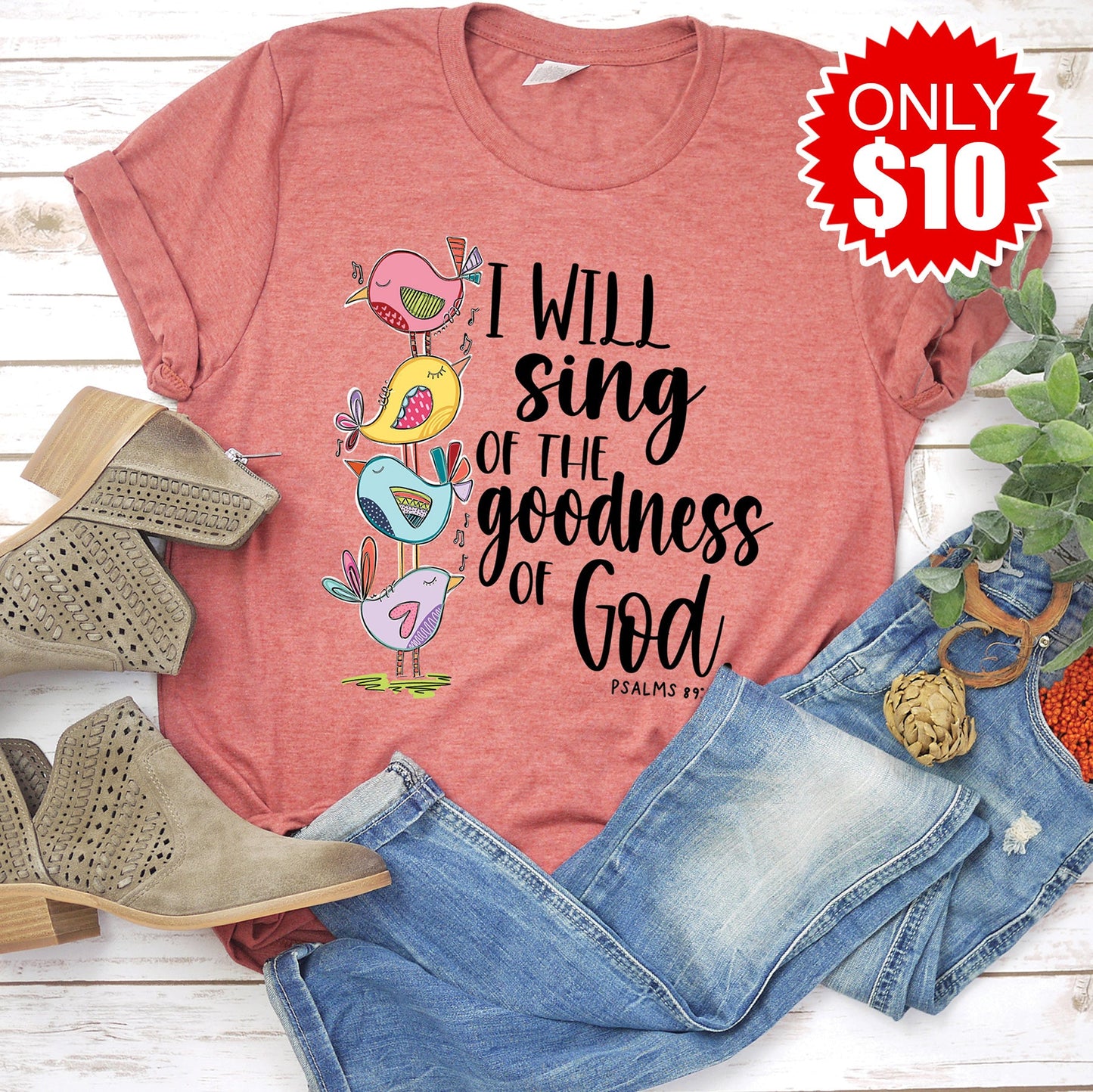 I Will Sing Of The Goodness Of God Tee - Heather Clay