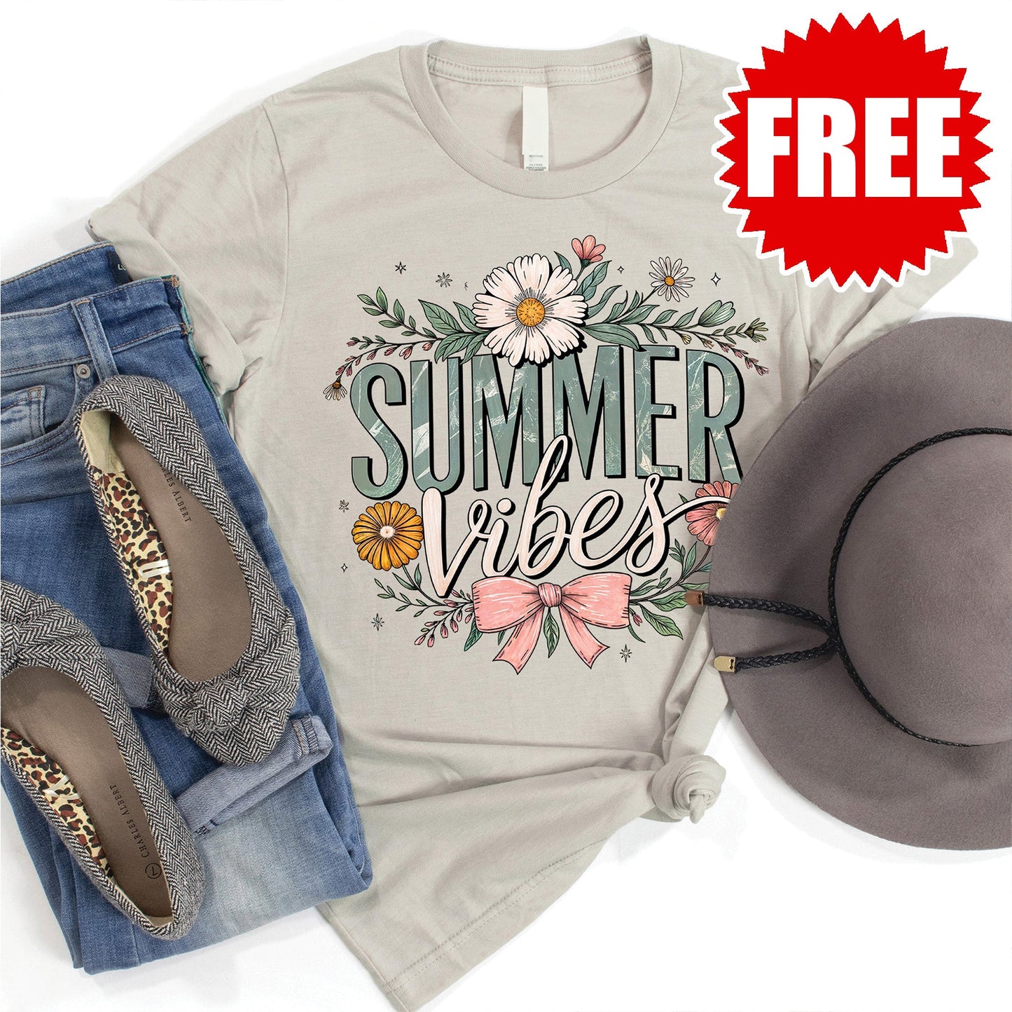 Summer Vibes Tee - Heather Toasted Coconut - 0