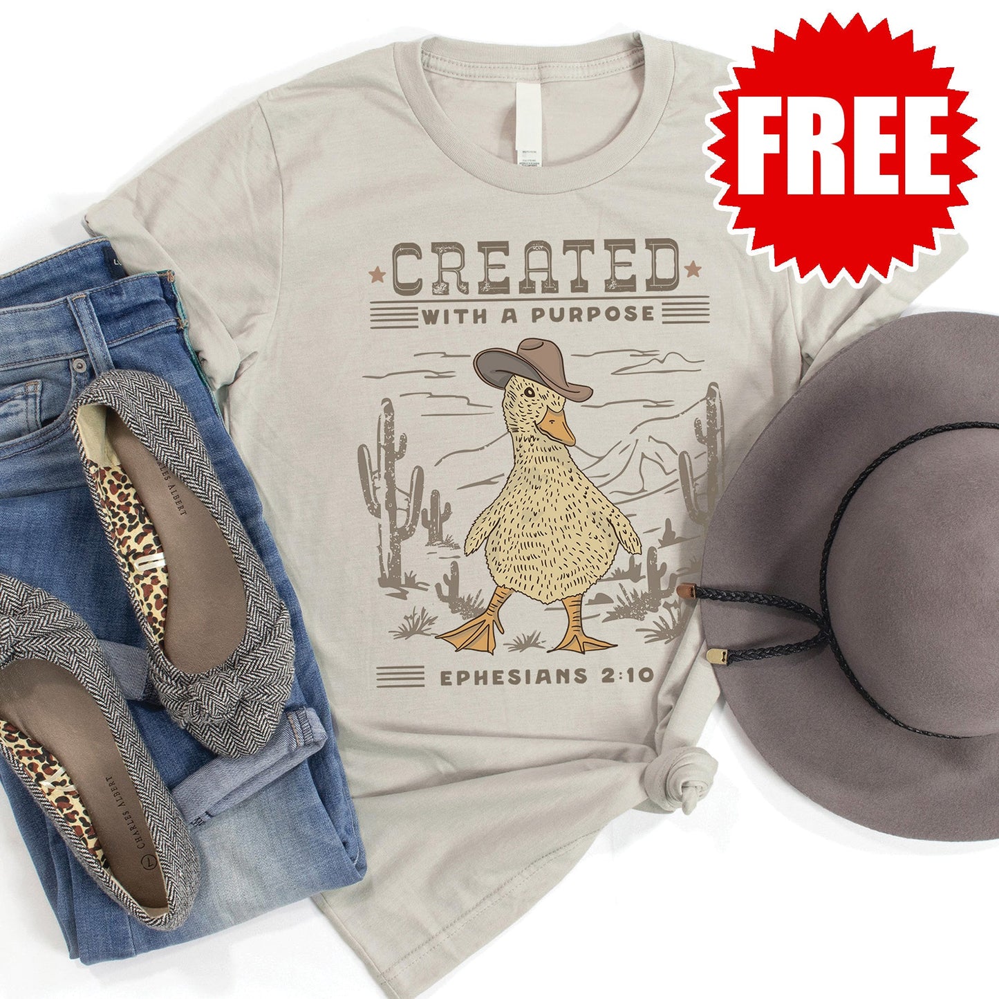 Created with a Purpose - Duck Tee - Heather Coconut - 0