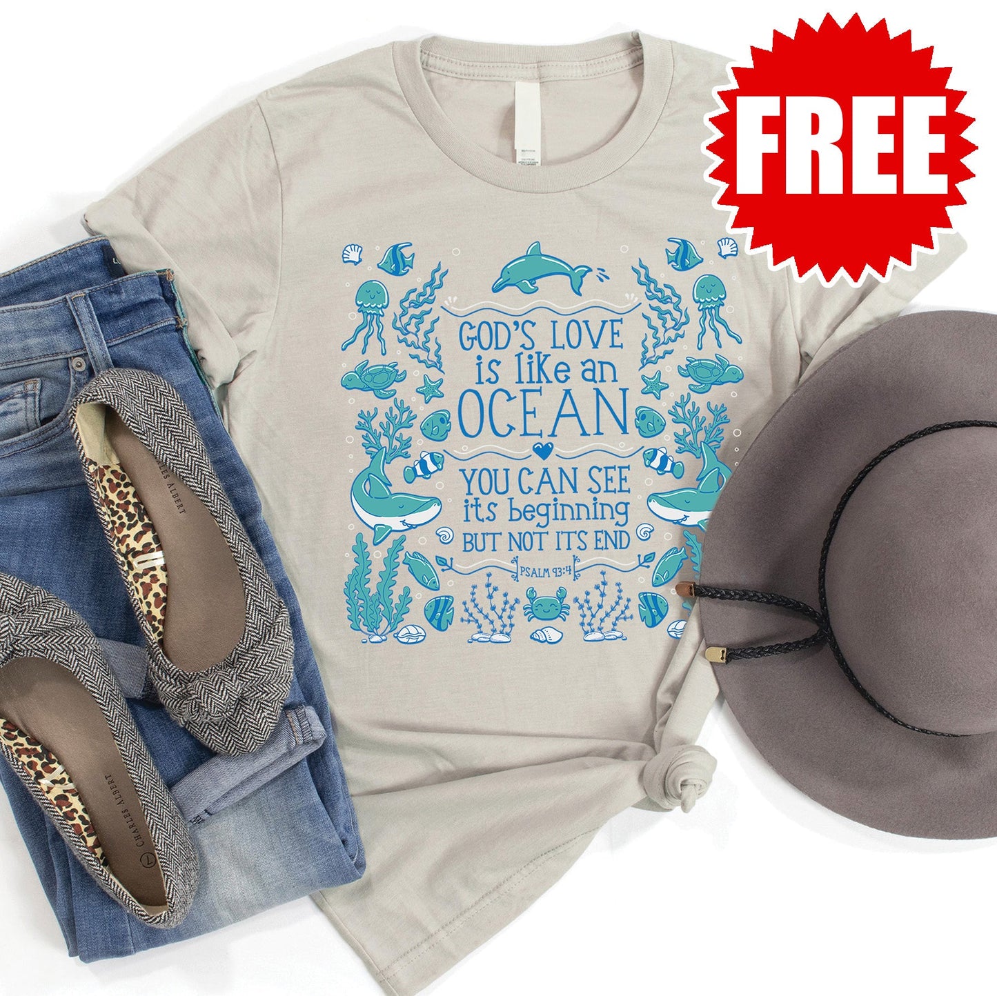 Ocean Sized Love Tee - Heather Coconut - 0