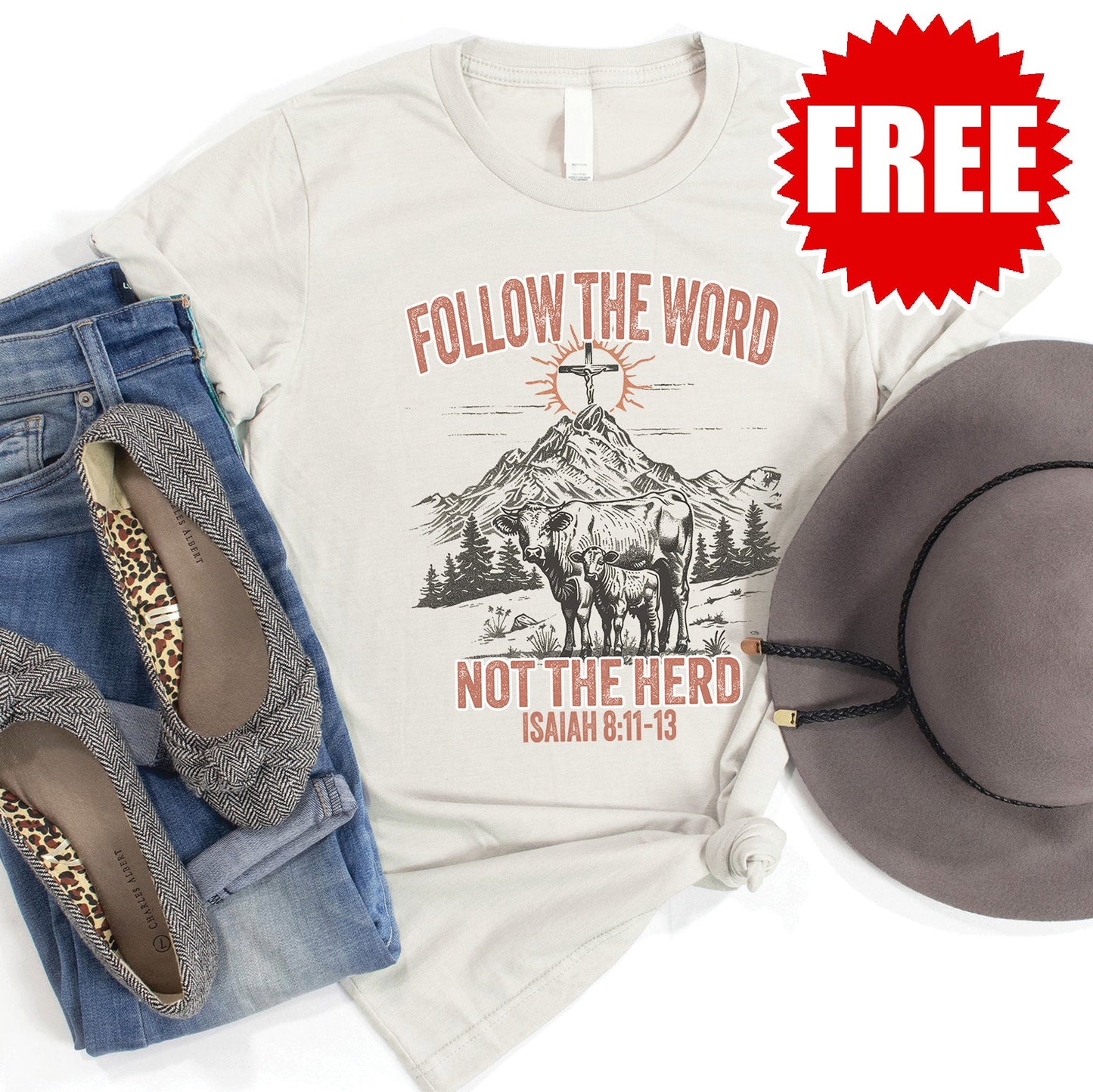 Follow the Word Tee - Heather Coconut - 0 Style001