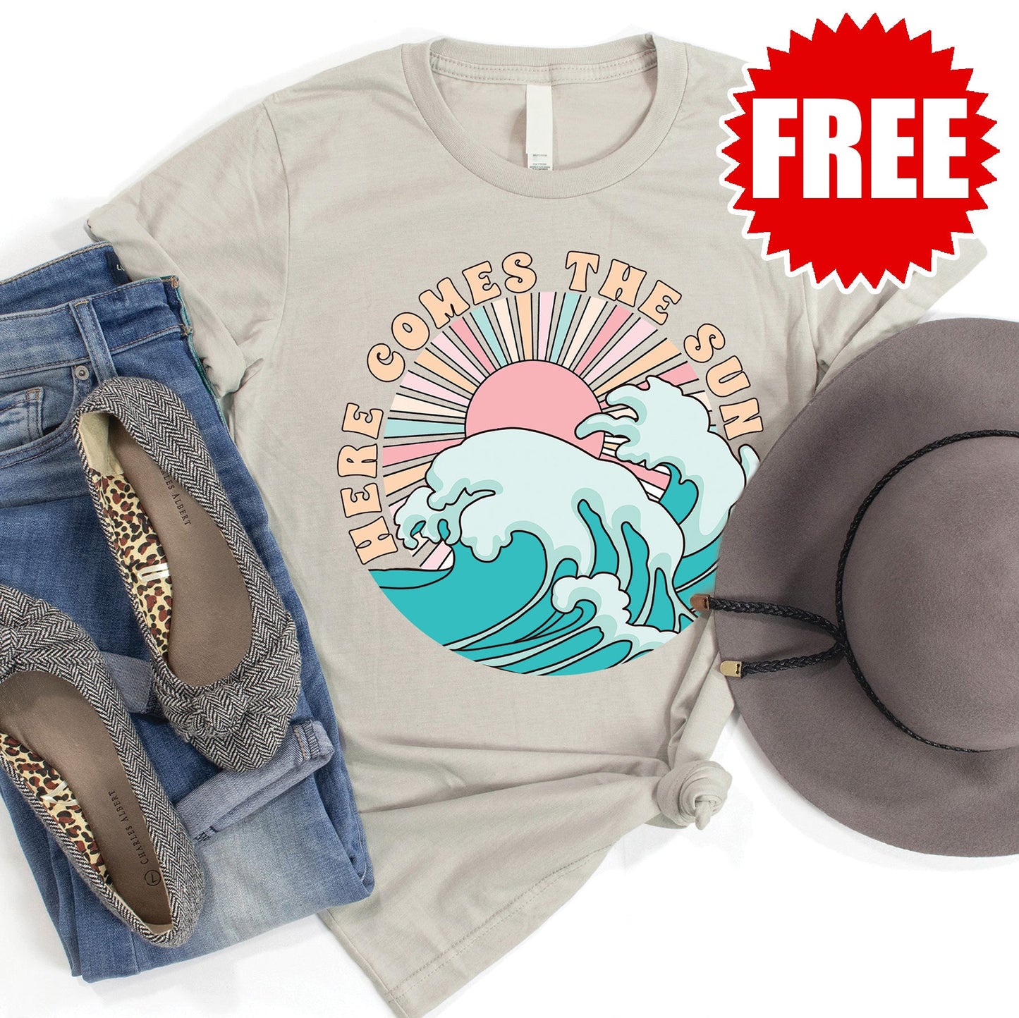Here Comes the Sun Tee - Heather Toasted Coconut - 0