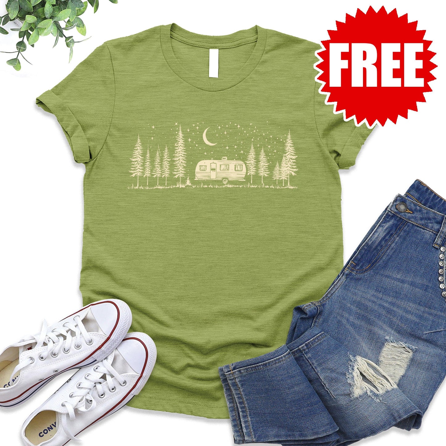 Camping Life Tee - Heather Cucumber Mint - 0